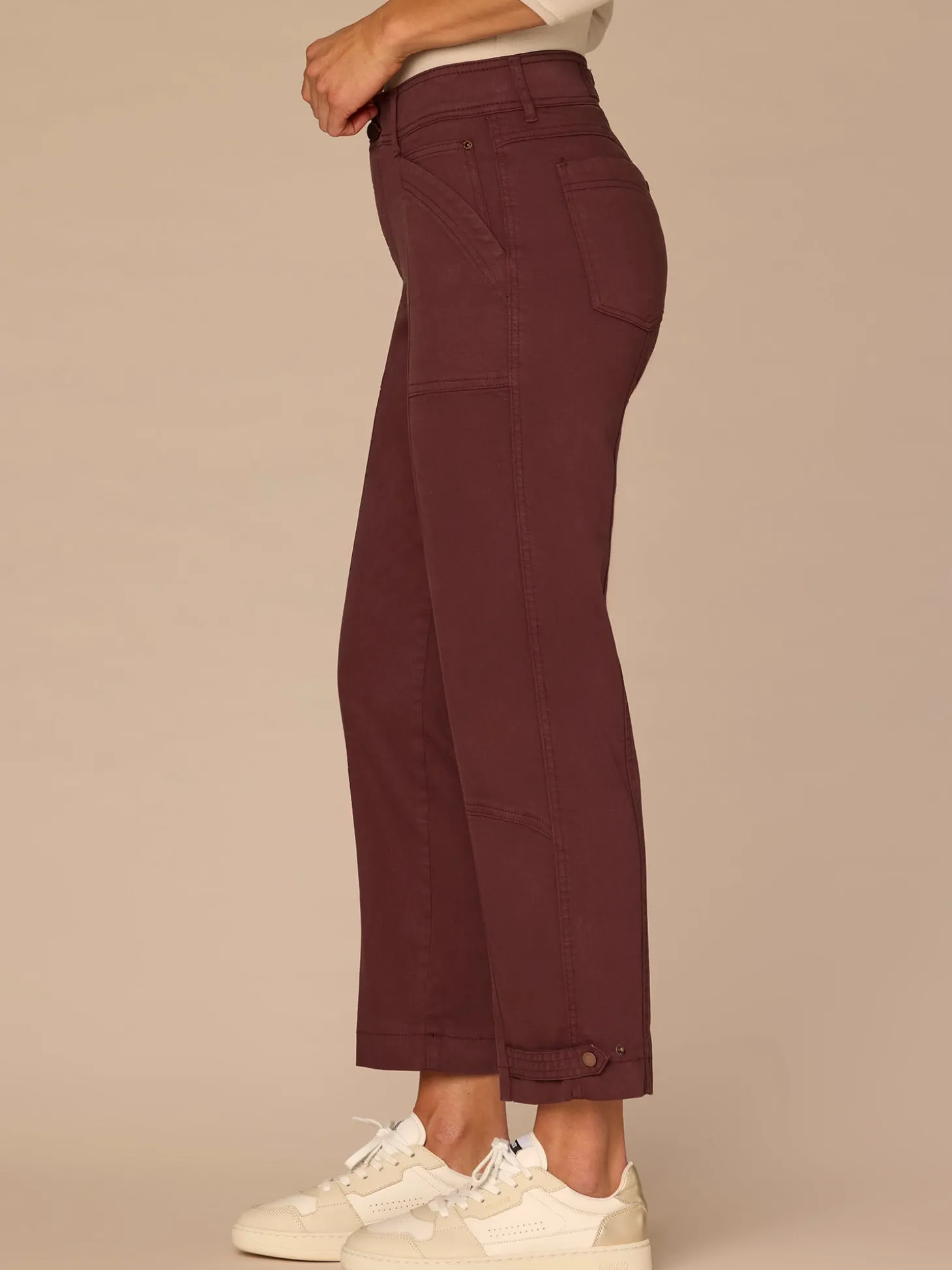 "Ab"solution® High Rise Tapered Utility Pant with Snap Hem