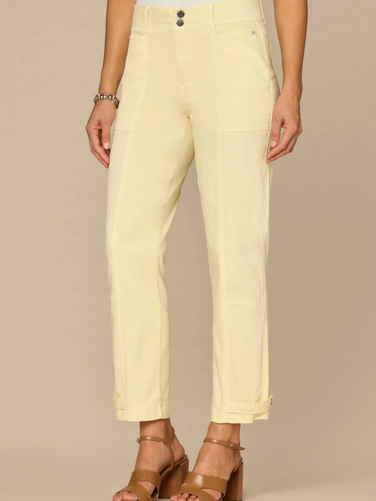 "Ab"solution® High Rise Tapered Utility Pant with Snap Hem