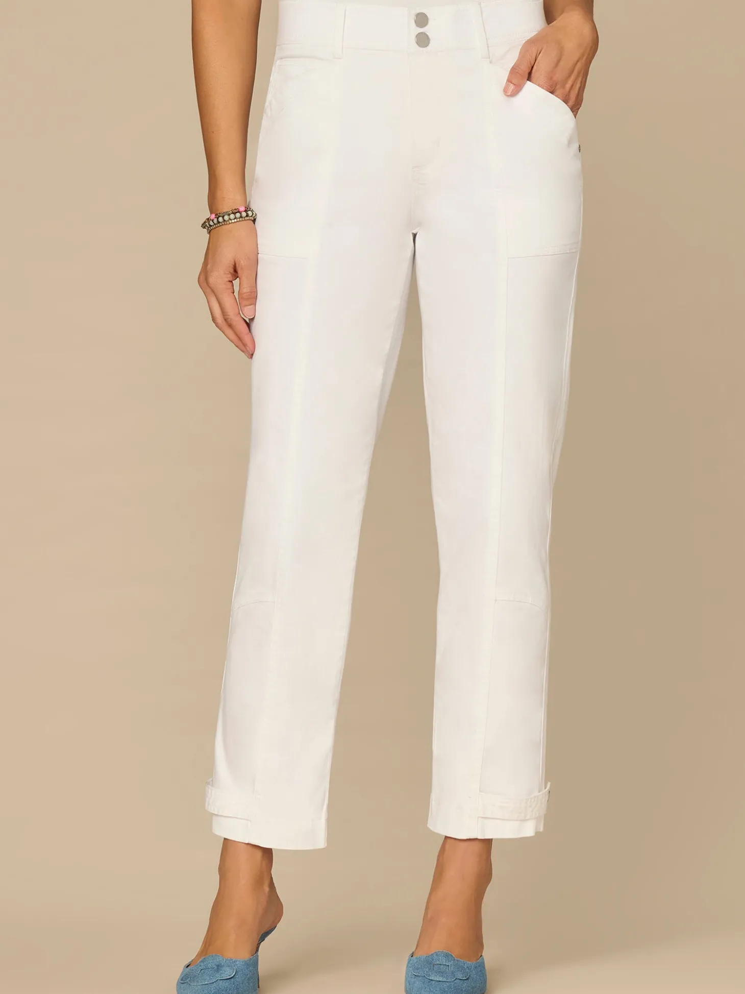"Ab"solution® High Rise Tapered Utility Pant with Snap Hem