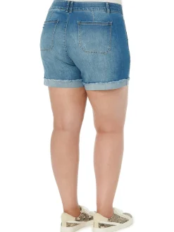 "Ab"solution® High Rise Vintage Blue Denim Plus Shorts