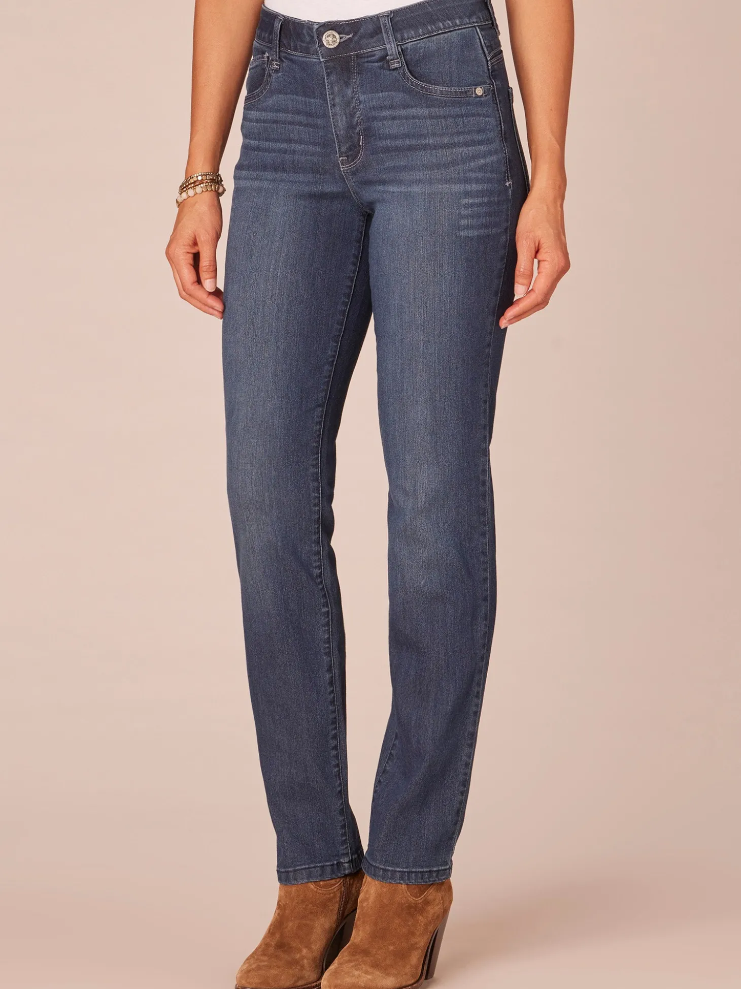 "Ab"solution® Indigo High Rise Straight Leg Jeans