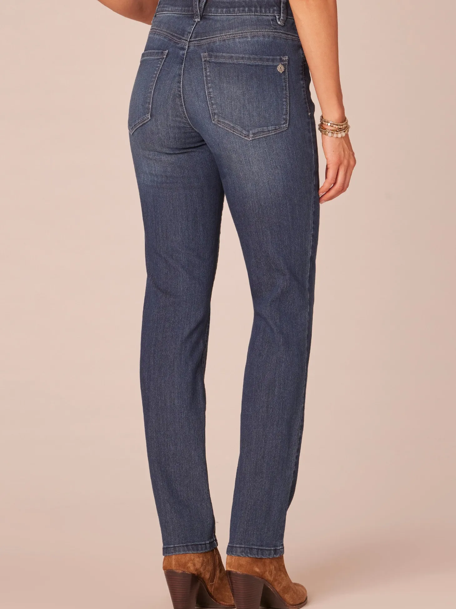 "Ab"solution® Indigo High Rise Straight Leg Jeans