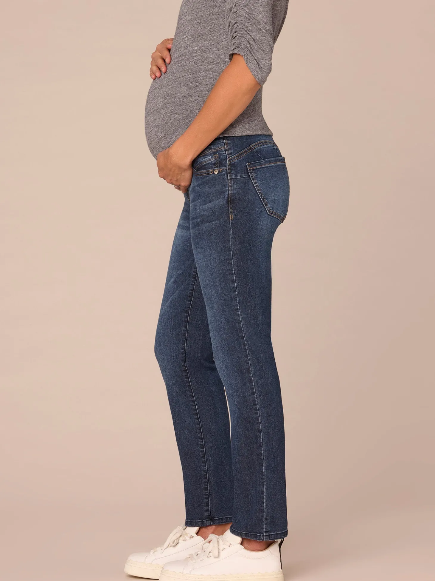 "Ab"solution Indigo Maternity Straight Leg Baby Bump Jeans