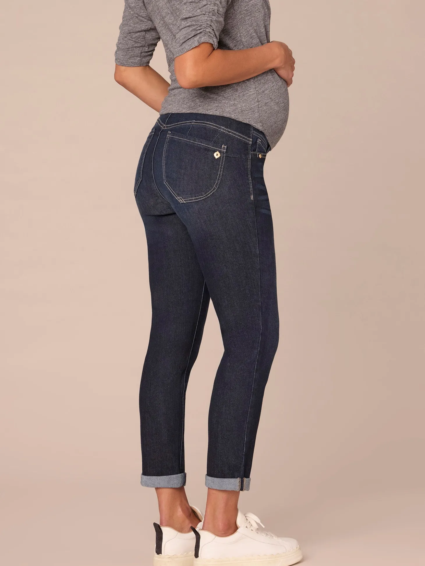 "Ab"solution Indigo Maternity Ankle Skimmer Baby Bump Jeans