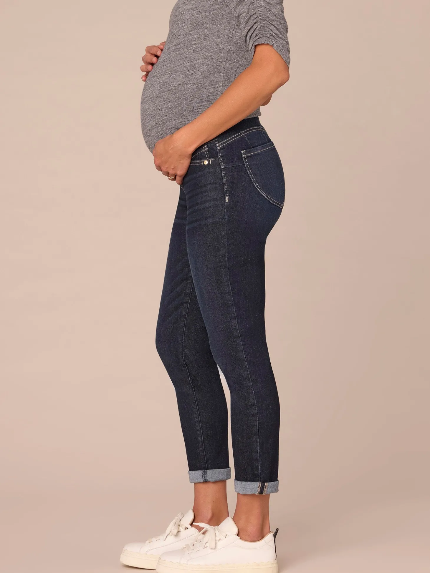 "Ab"solution Indigo Maternity Ankle Skimmer Baby Bump Jeans