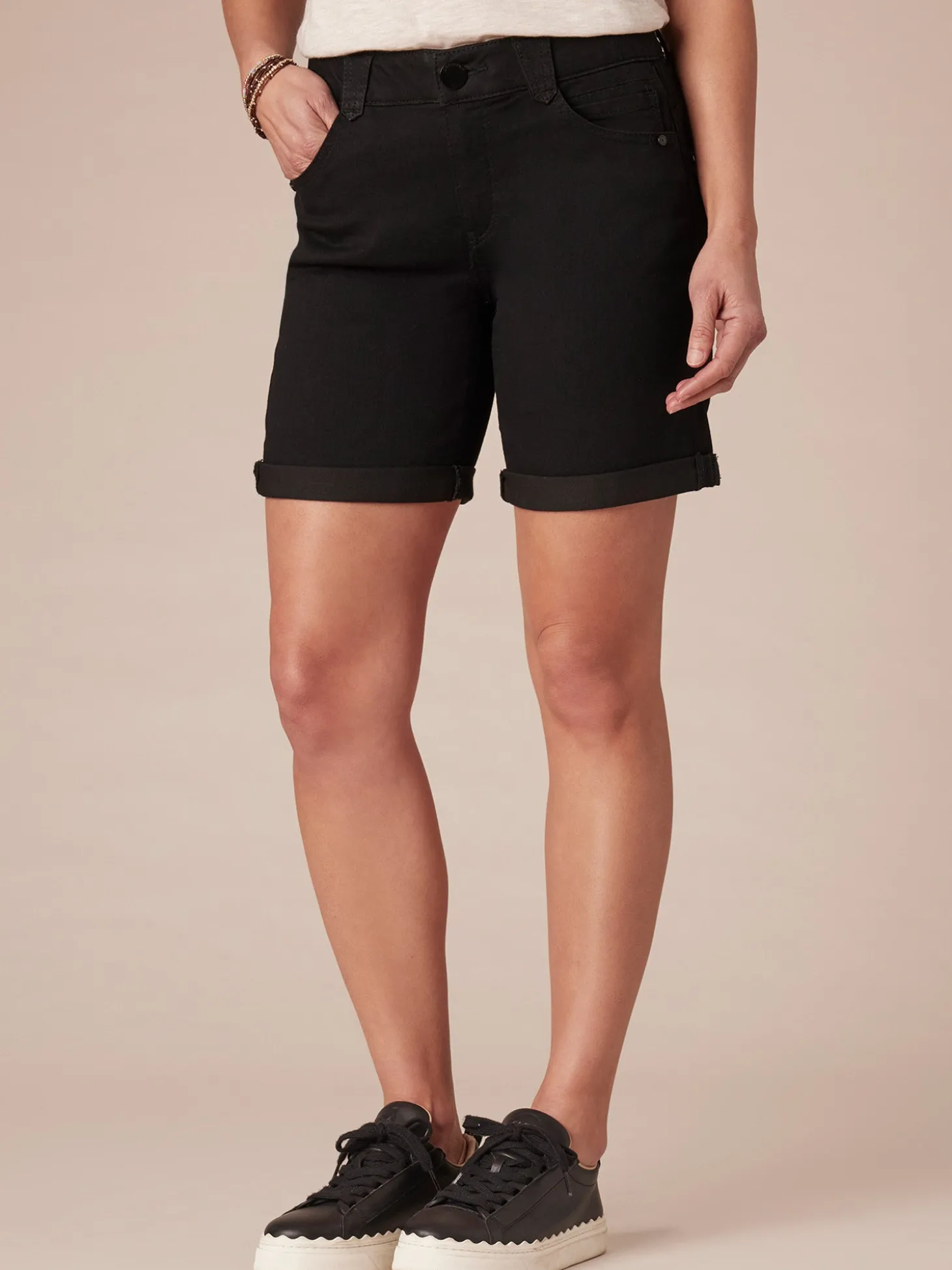 "Ab"solution® 7" Inseam Black Denim Short
