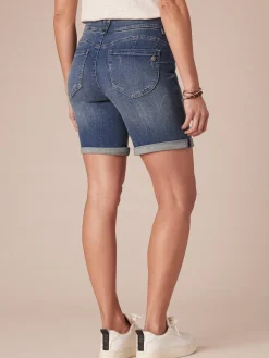 "Ab"solution® 6" Inseam Blue Denim Petite Shorts