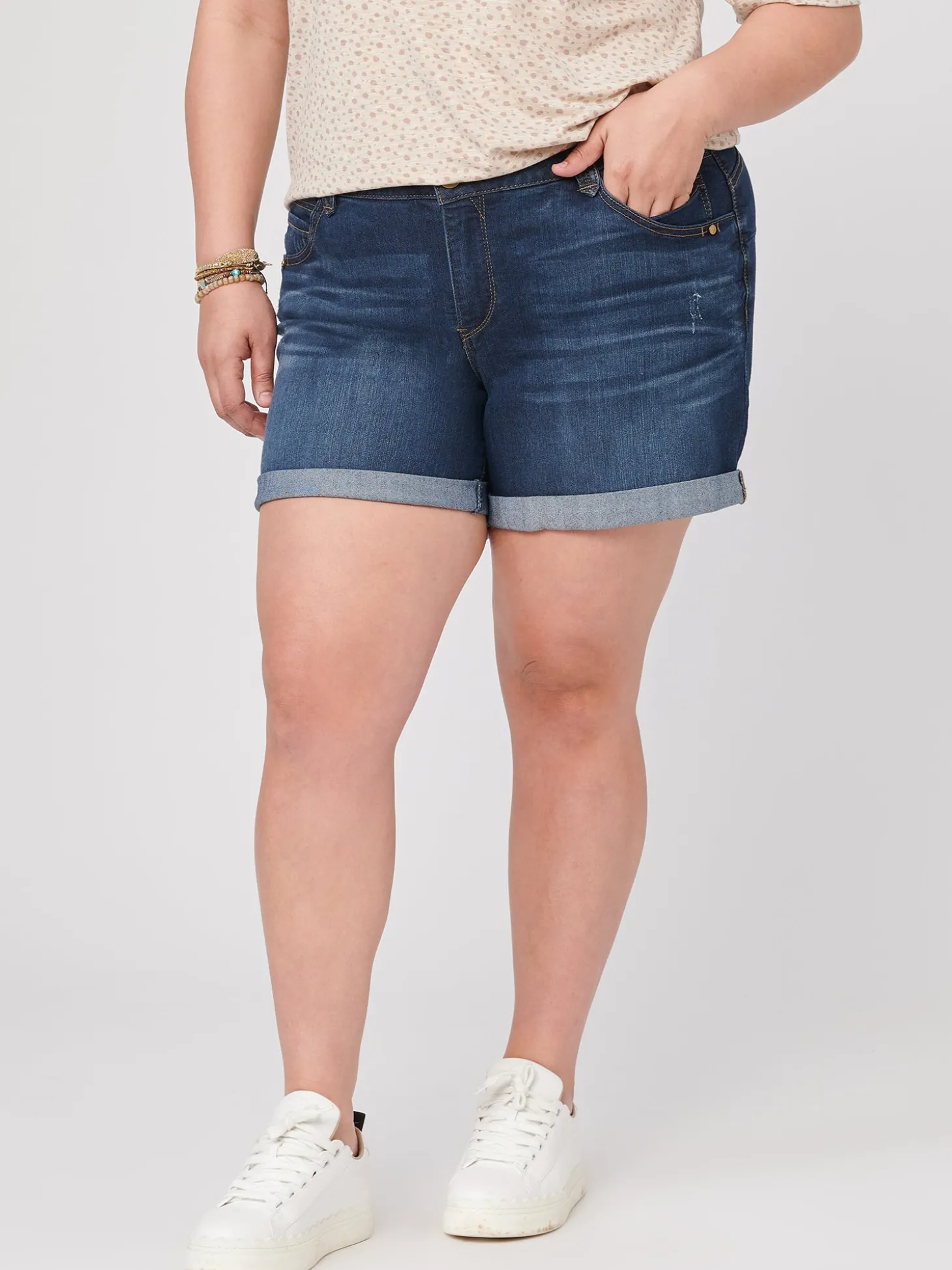 "Ab"solution® 5.5" Inseam Indigo Plus Shorts