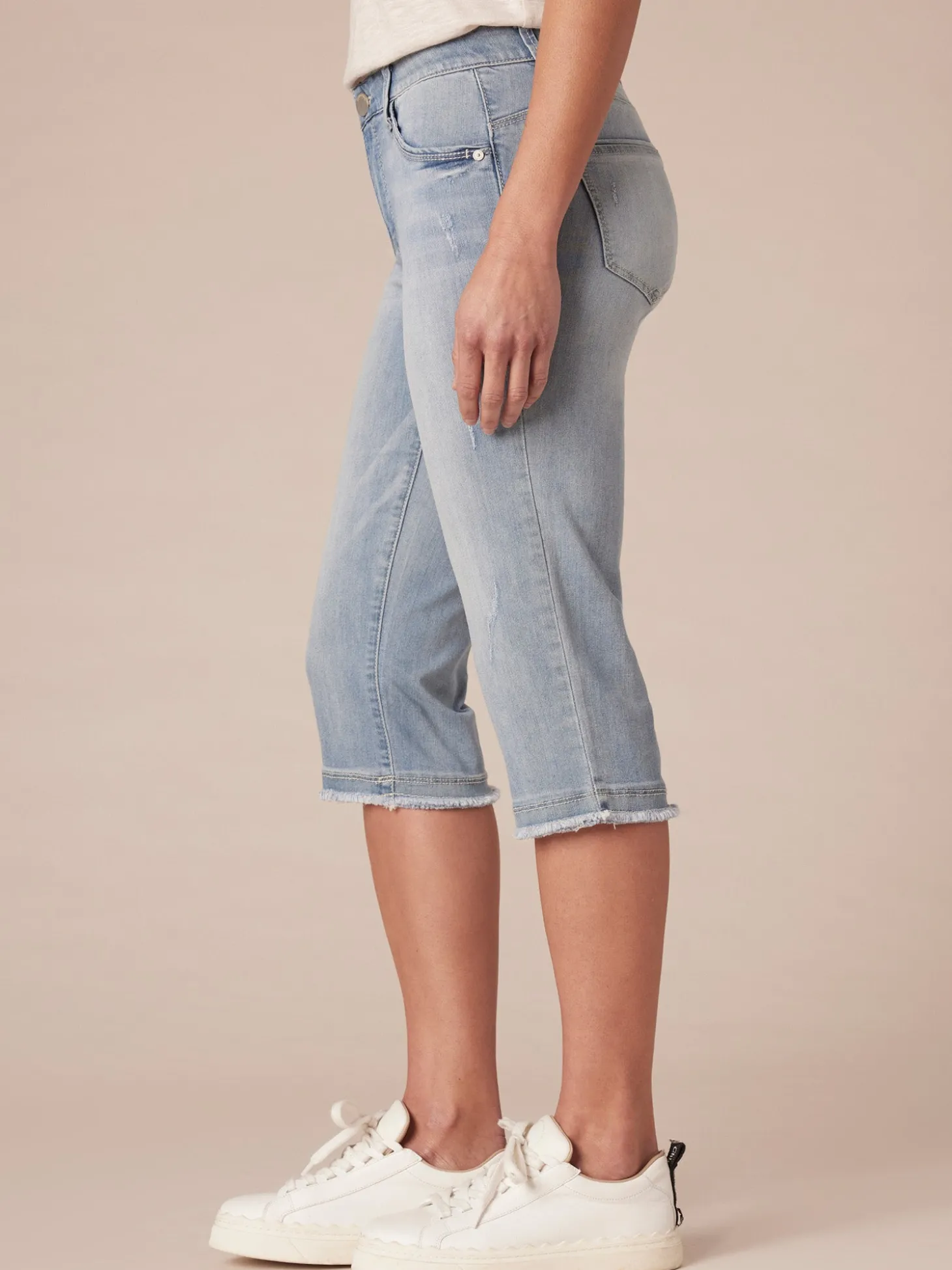 "Ab"solution® Light Blue Denim Skimmer Capri