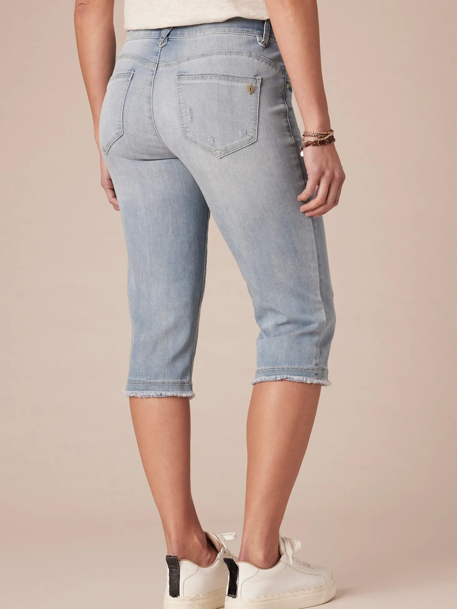 "Ab"solution® Light Blue Denim Skimmer Capri