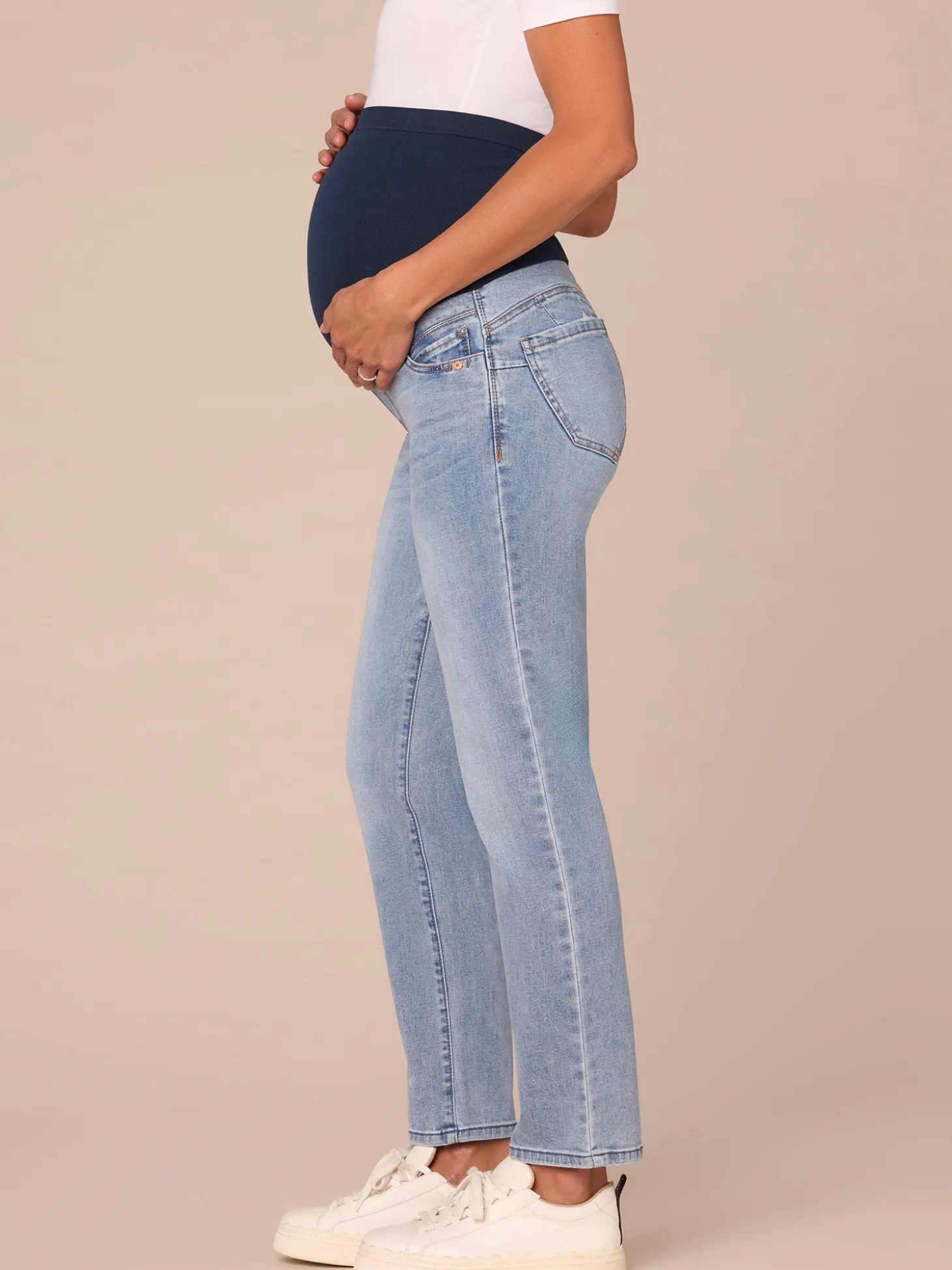 "Ab"solution Light Blue Maternity Straight Leg Baby Bump Jeans