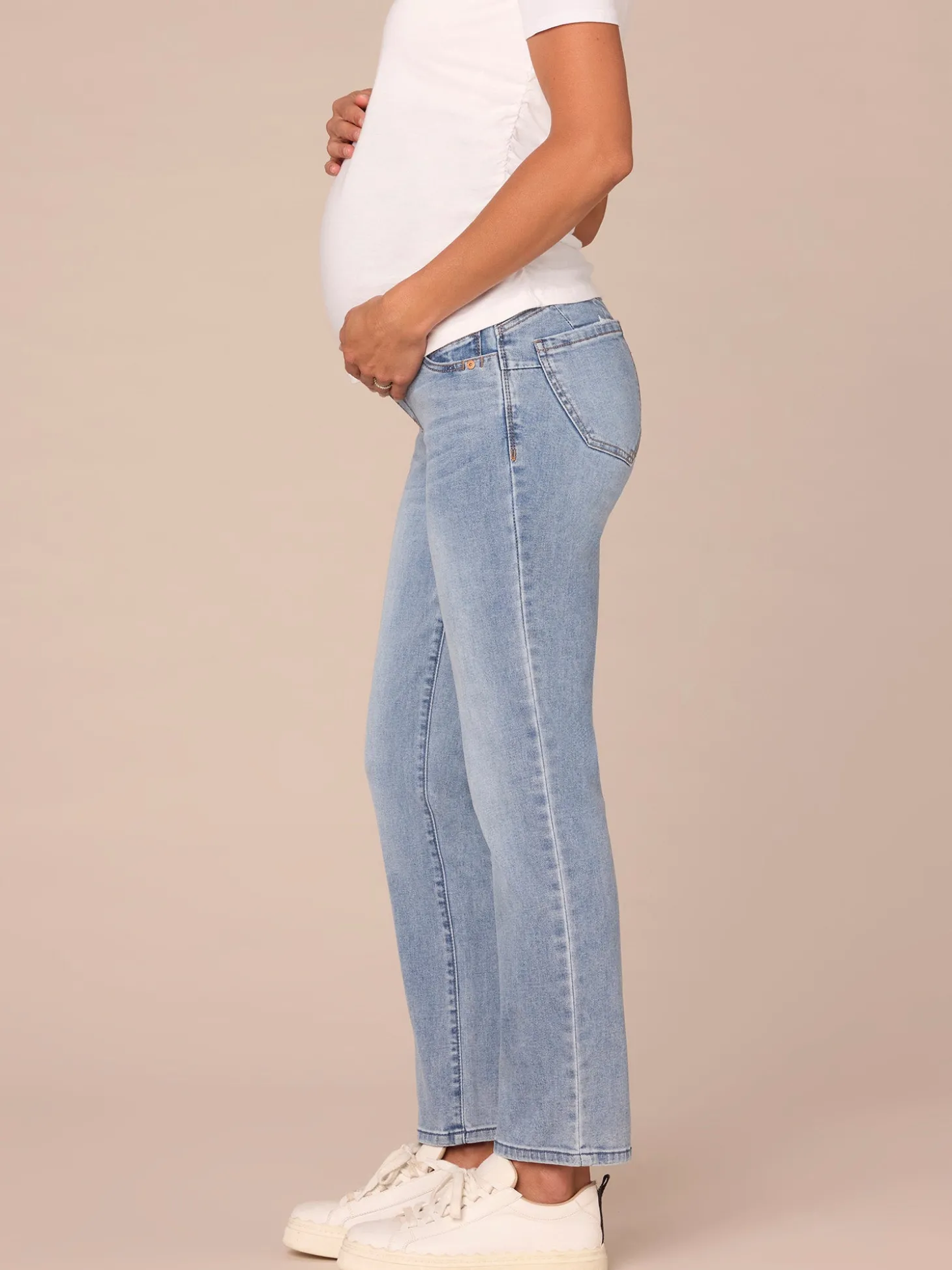 "Ab"solution Light Blue Maternity Straight Leg Baby Bump Jeans