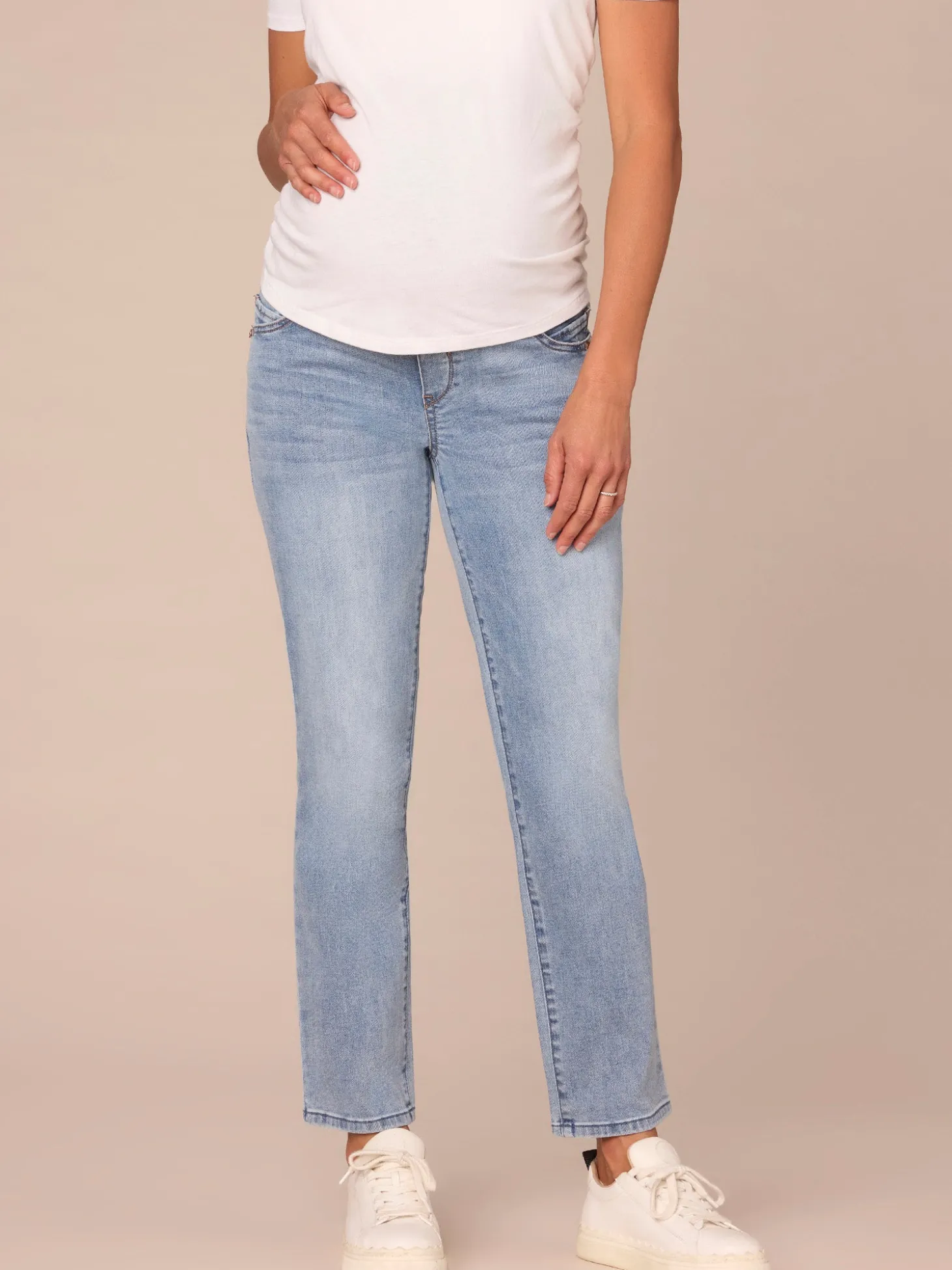 "Ab"solution Light Blue Maternity Straight Leg Baby Bump Jeans