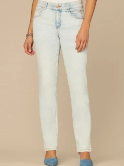 “Ab”solution® Mid-Rise Bleached Blue Booty Lift Straight Leg Jeans