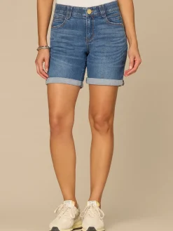 “Ab”solution® Mid-Rise Booty Lift Shorts with Roll Cuff