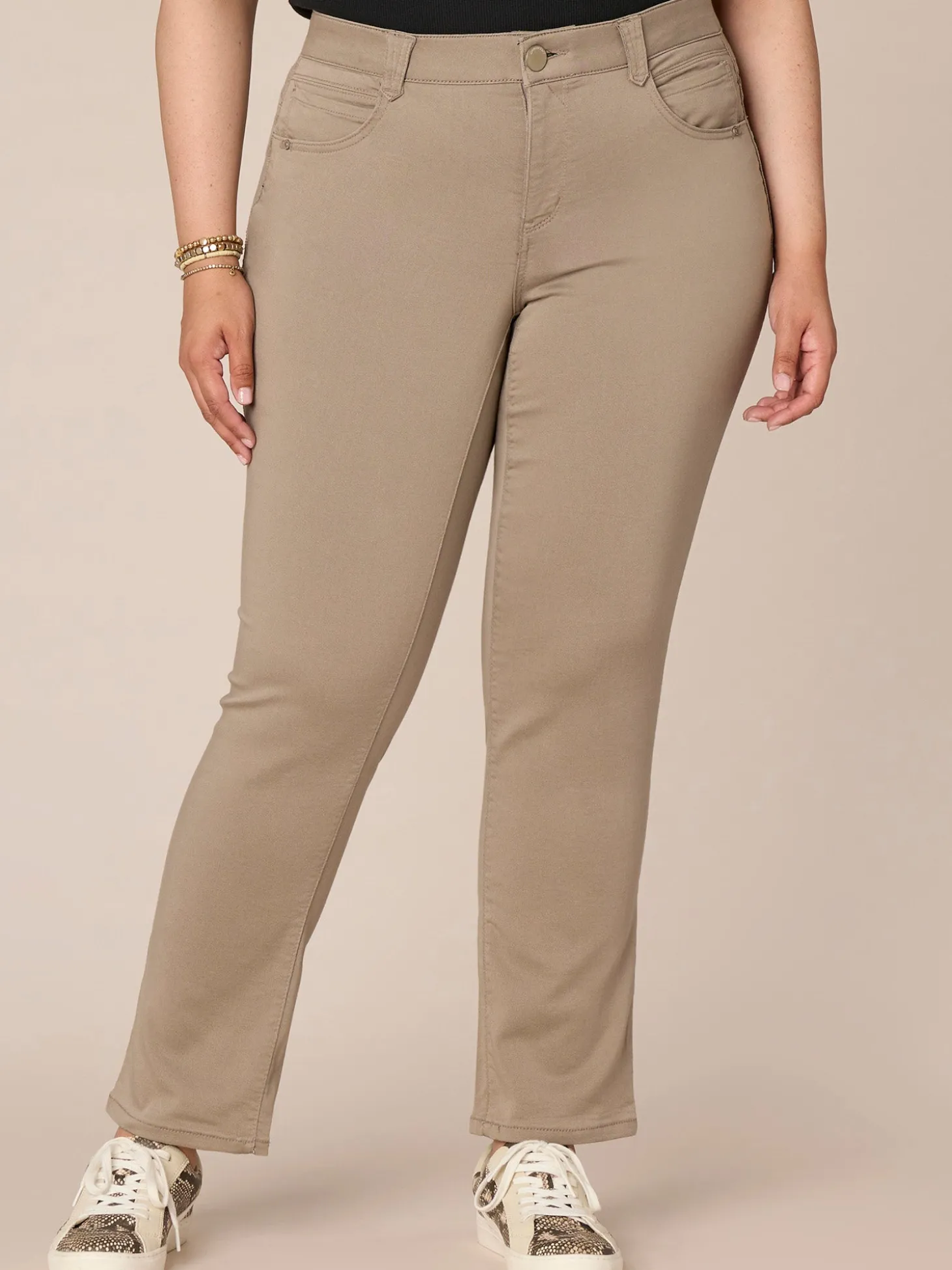 "Ab"solution® Mid-Rise Booty Lift Straight Leg Plus Size Colored Jeans
