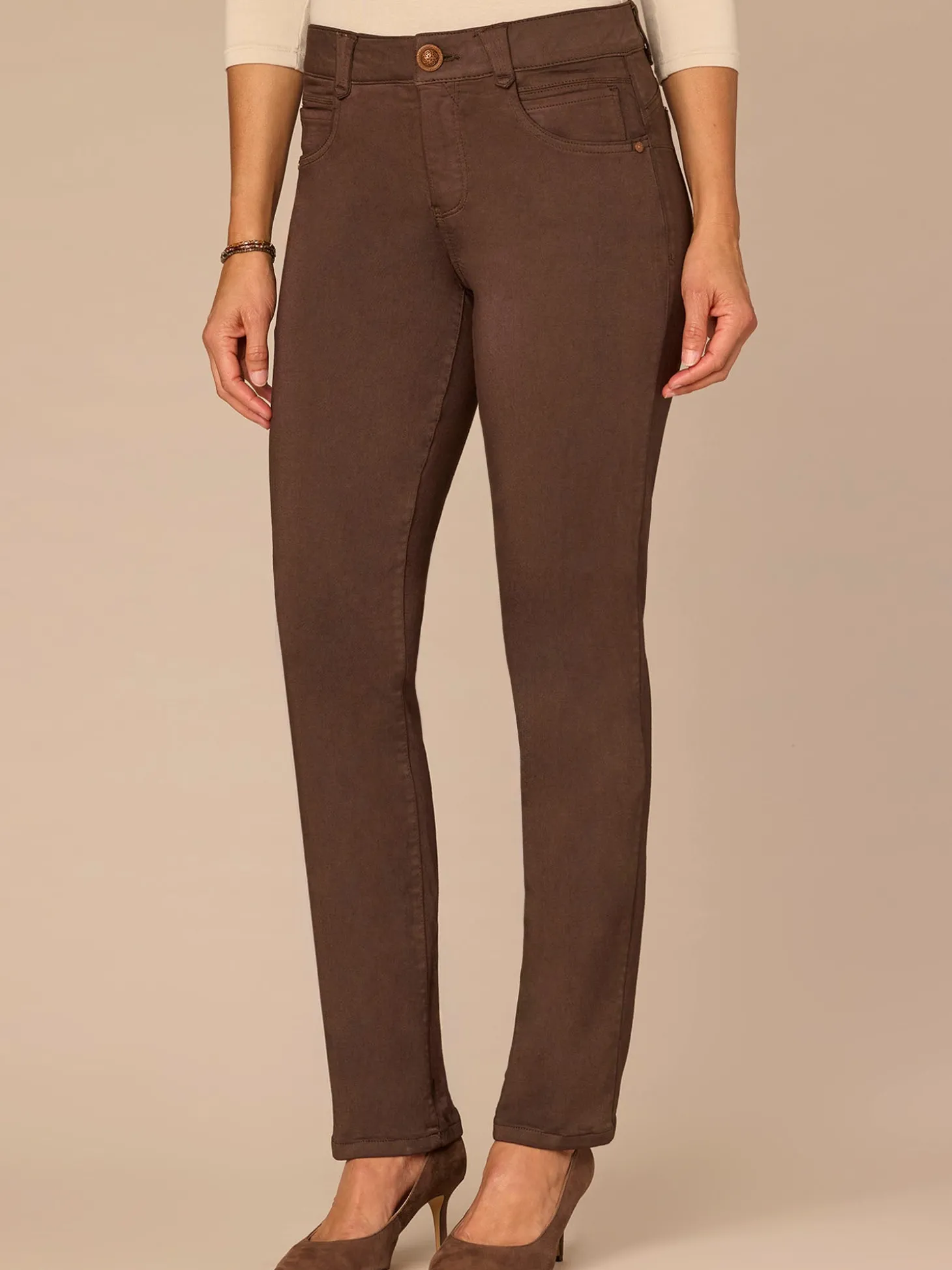 "Ab"solution® Mid-Rise Booty Lift Straight Leg Plus Size Colored Jeans