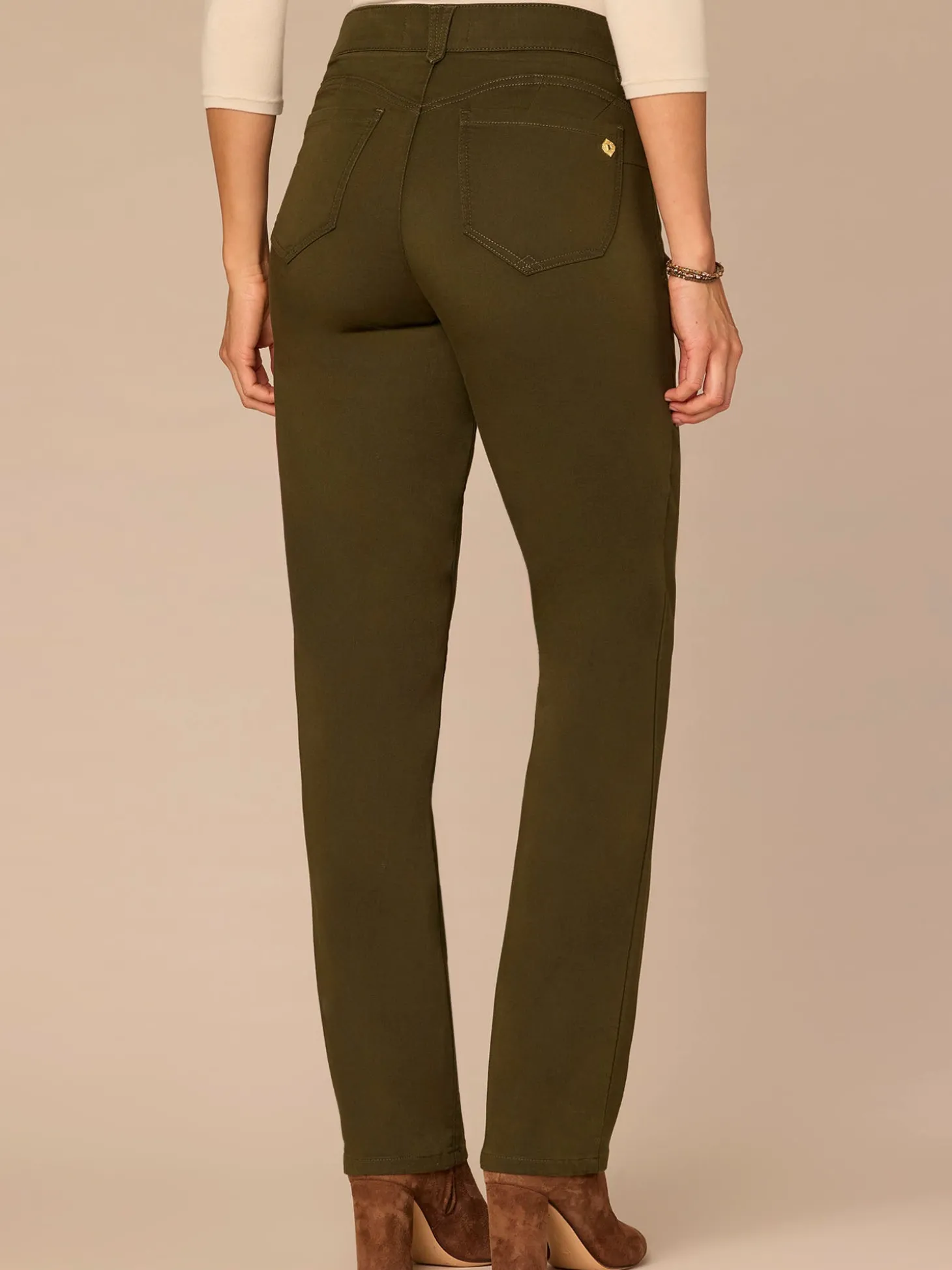 "Ab"solution® Mid-Rise Booty Lift Straight Leg Plus Size Colored Jeans
