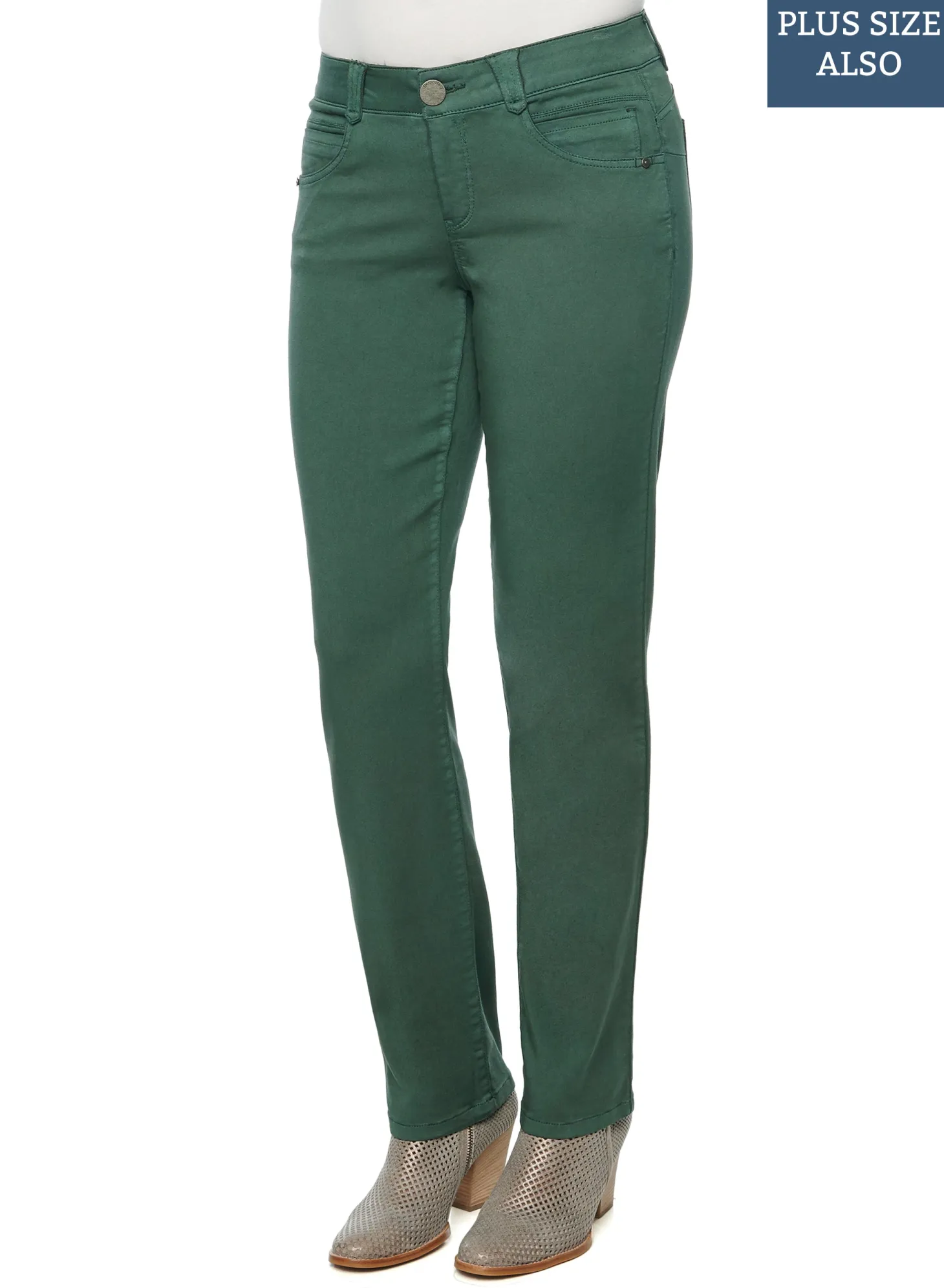 "Ab"solution® Mid-Rise Booty Lift Straight Leg Plus Size Colored Jeans