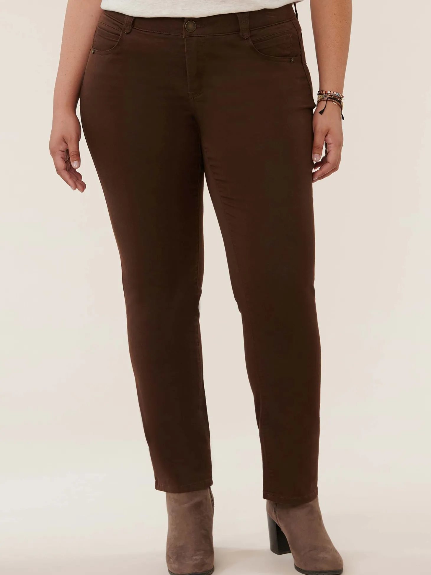 "Ab"solution® Mid-Rise Booty Lift Straight Leg Plus Size Colored Jeans