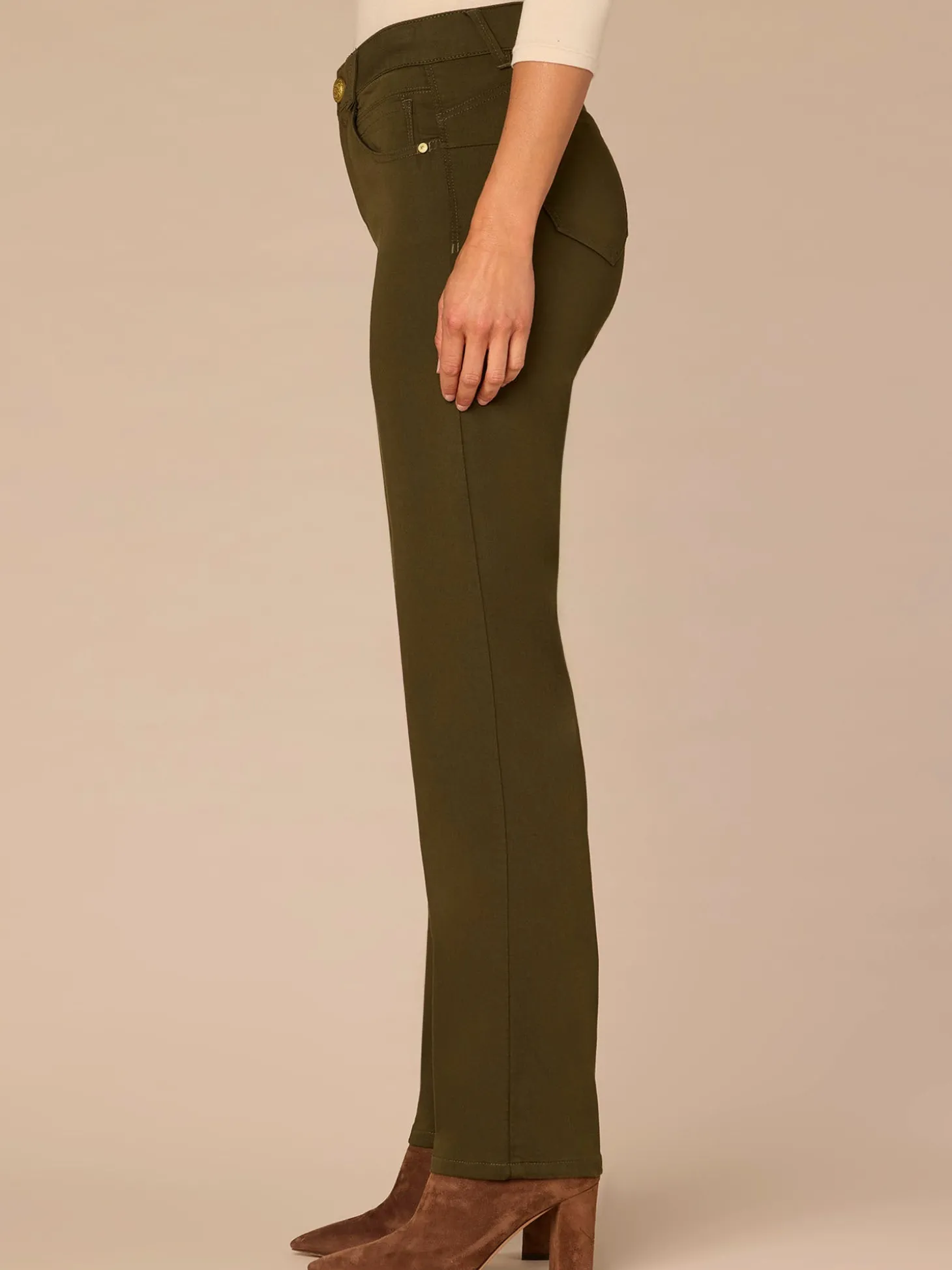 "Ab"solution® Mid-Rise Booty Lift Straight Leg Plus Size Colored Jeans
