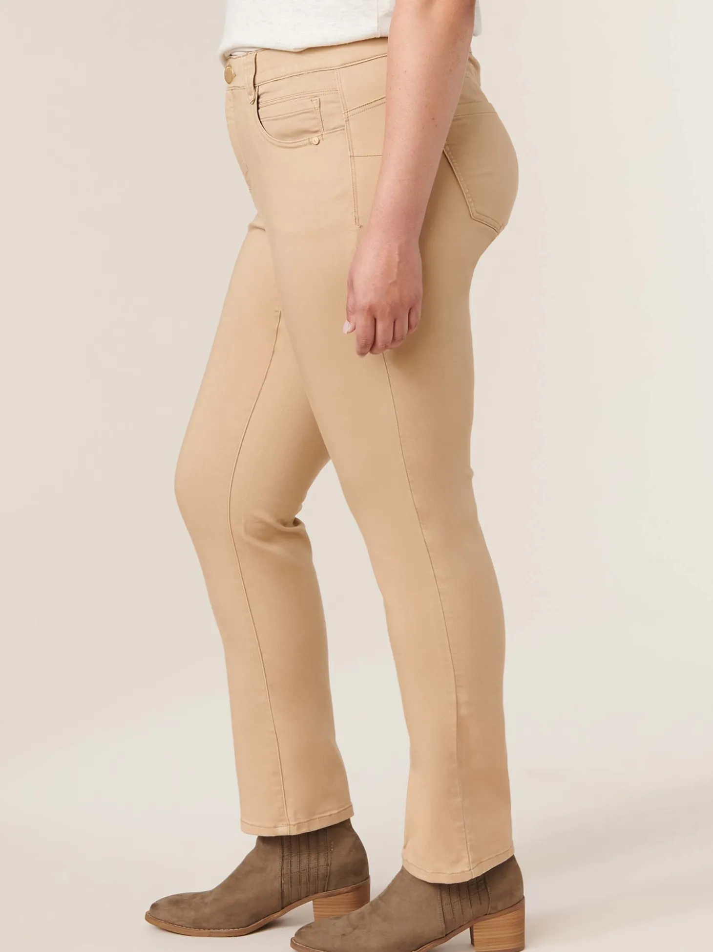"Ab"solution® Mid-Rise Booty Lift Straight Leg Plus Size Colored Jeans