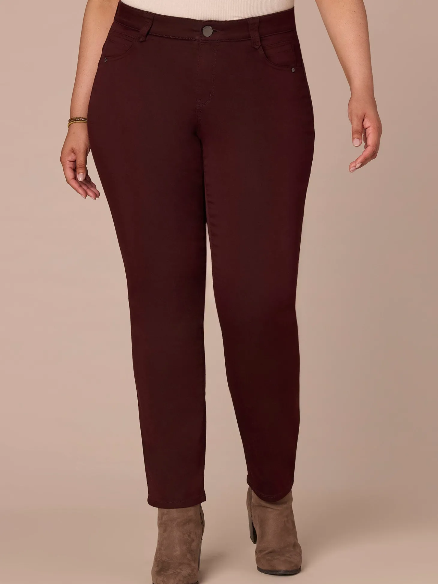 "Ab"solution® Mid-Rise Booty Lift Straight Leg Plus Size Colored Jeans
