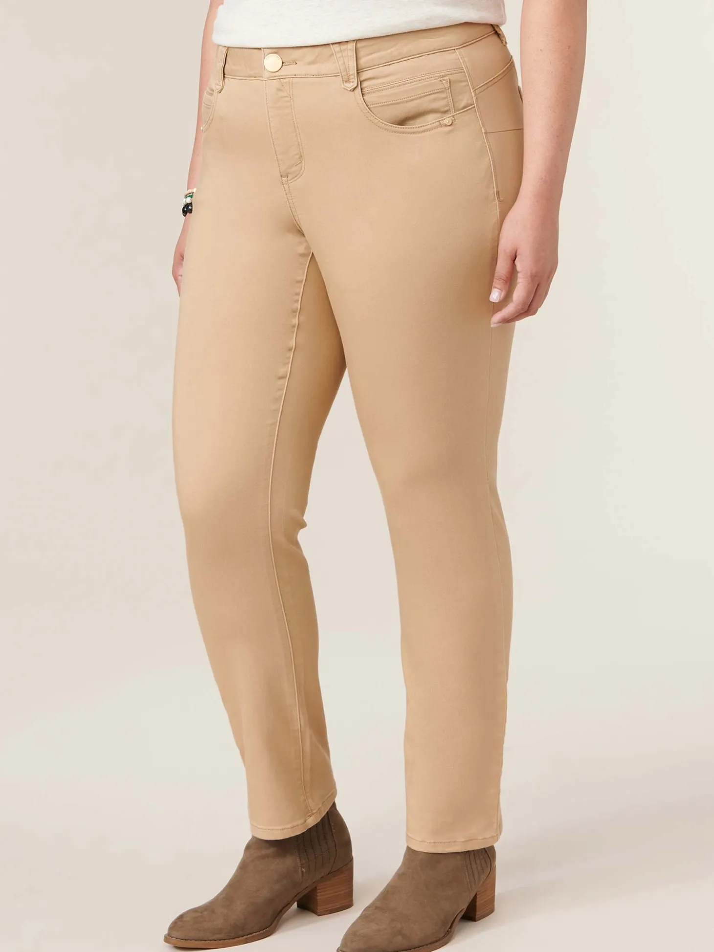 "Ab"solution® Mid-Rise Booty Lift Straight Leg Plus Size Colored Jeans