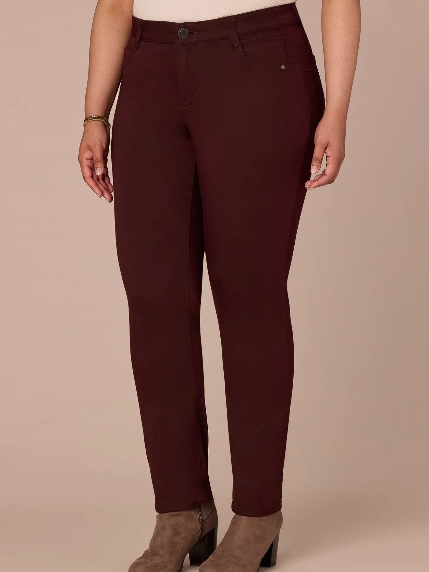 "Ab"solution® Mid-Rise Booty Lift Straight Leg Plus Size Colored Jeans