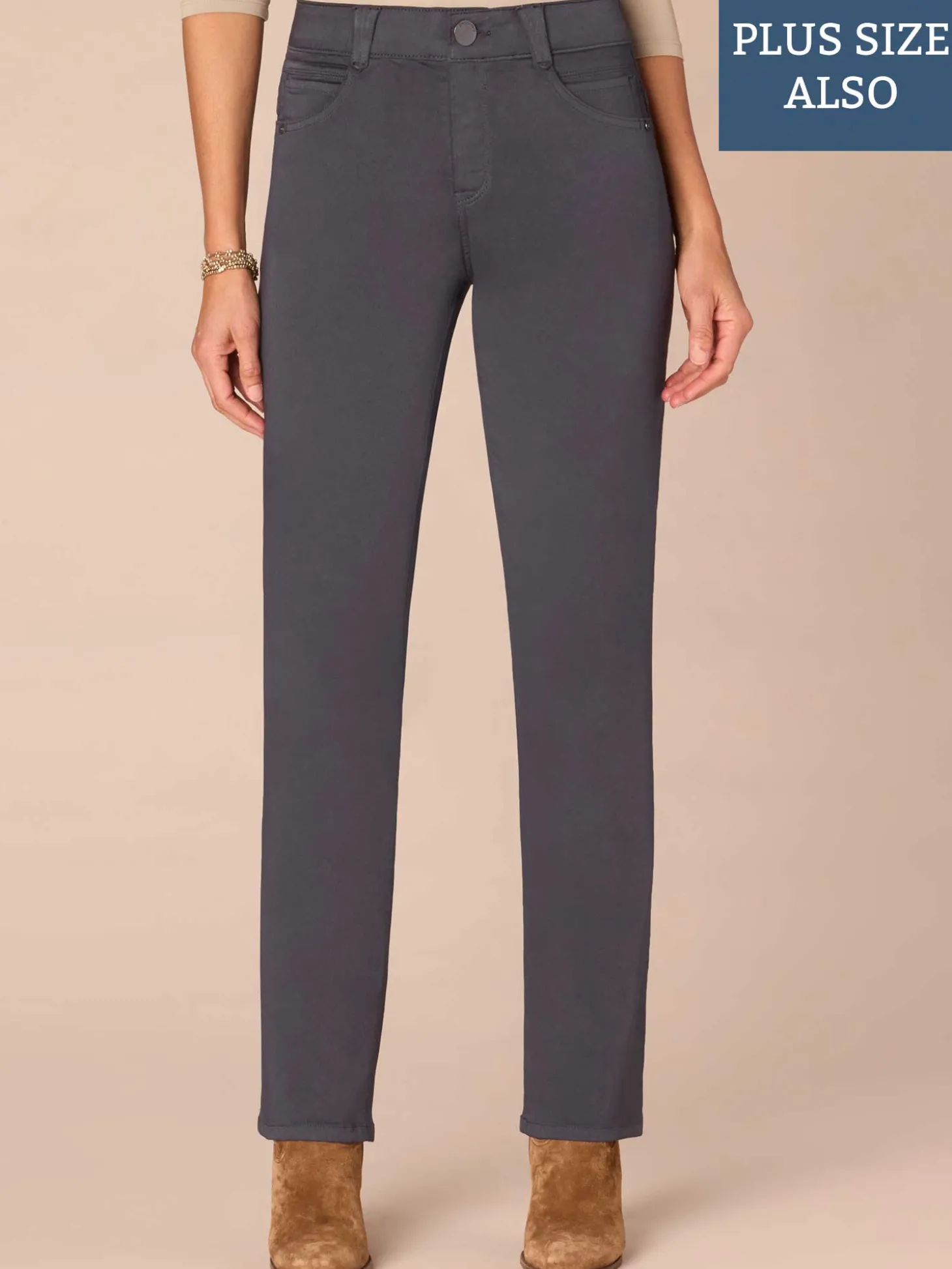 "Ab"solution® Mid-Rise Booty Lift Straight Leg Plus Size Colored Jeans