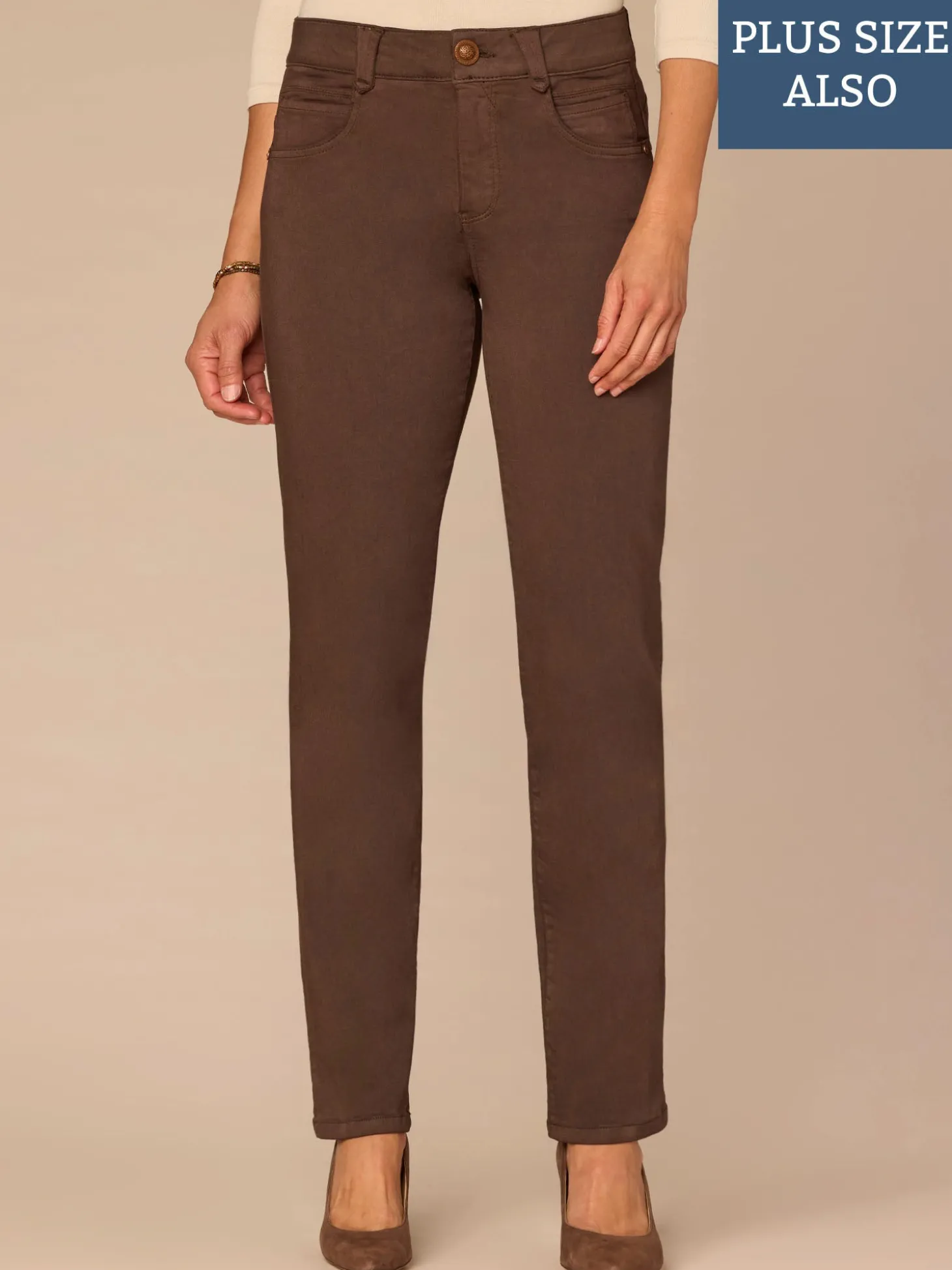 "Ab"solution® Mid-Rise Booty Lift Straight Leg Plus Size Colored Jeans