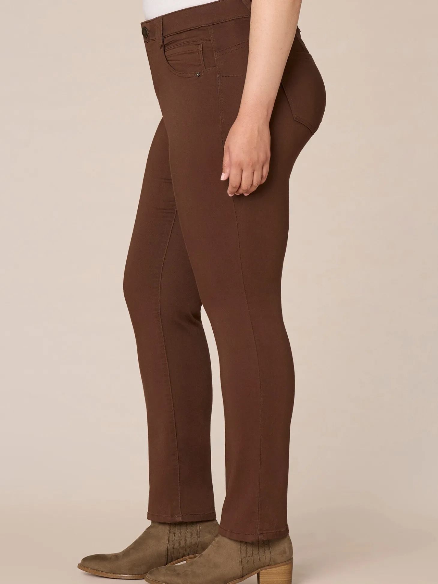 "Ab"solution® Mid-Rise Booty Lift Straight Leg Plus Size Colored Jeans