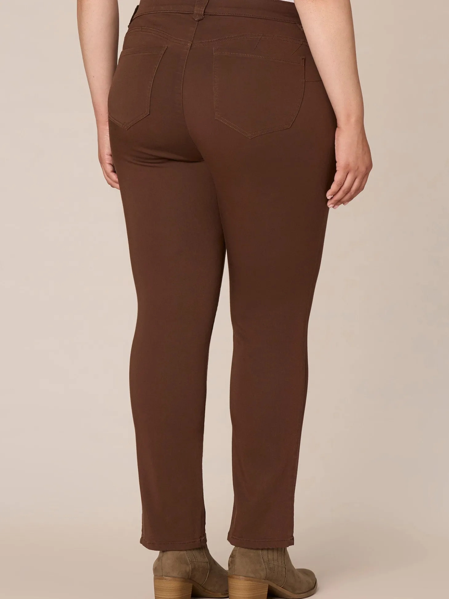 "Ab"solution® Mid-Rise Booty Lift Straight Leg Plus Size Colored Jeans