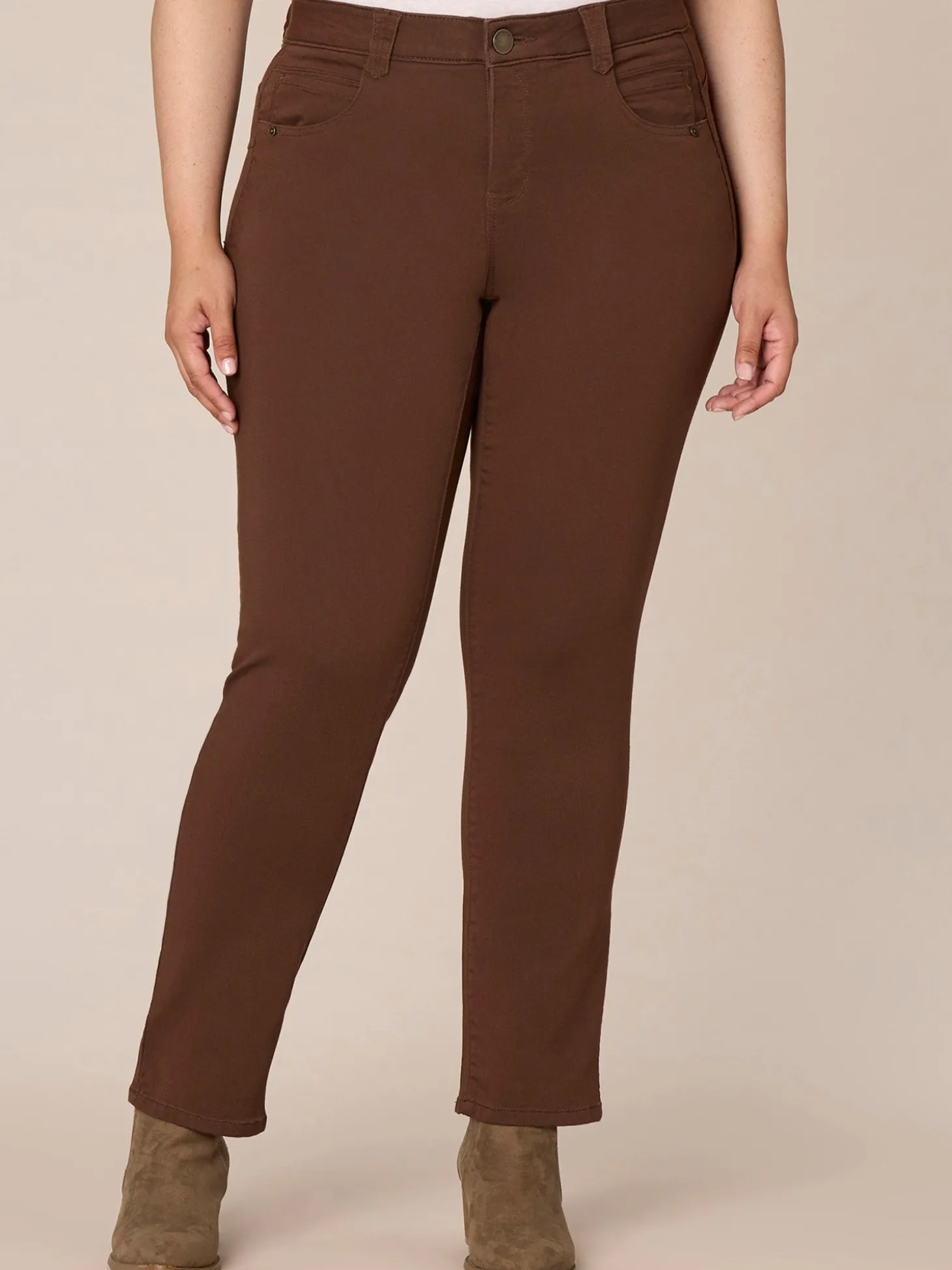 "Ab"solution® Mid-Rise Booty Lift Straight Leg Plus Size Colored Jeans