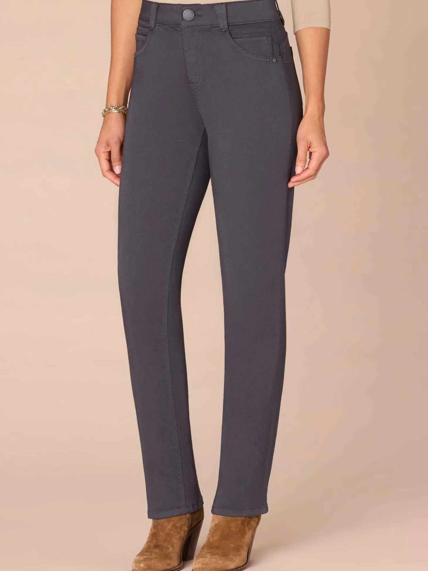 "Ab"solution® Mid-Rise Booty Lift Straight Leg Plus Size Colored Jeans