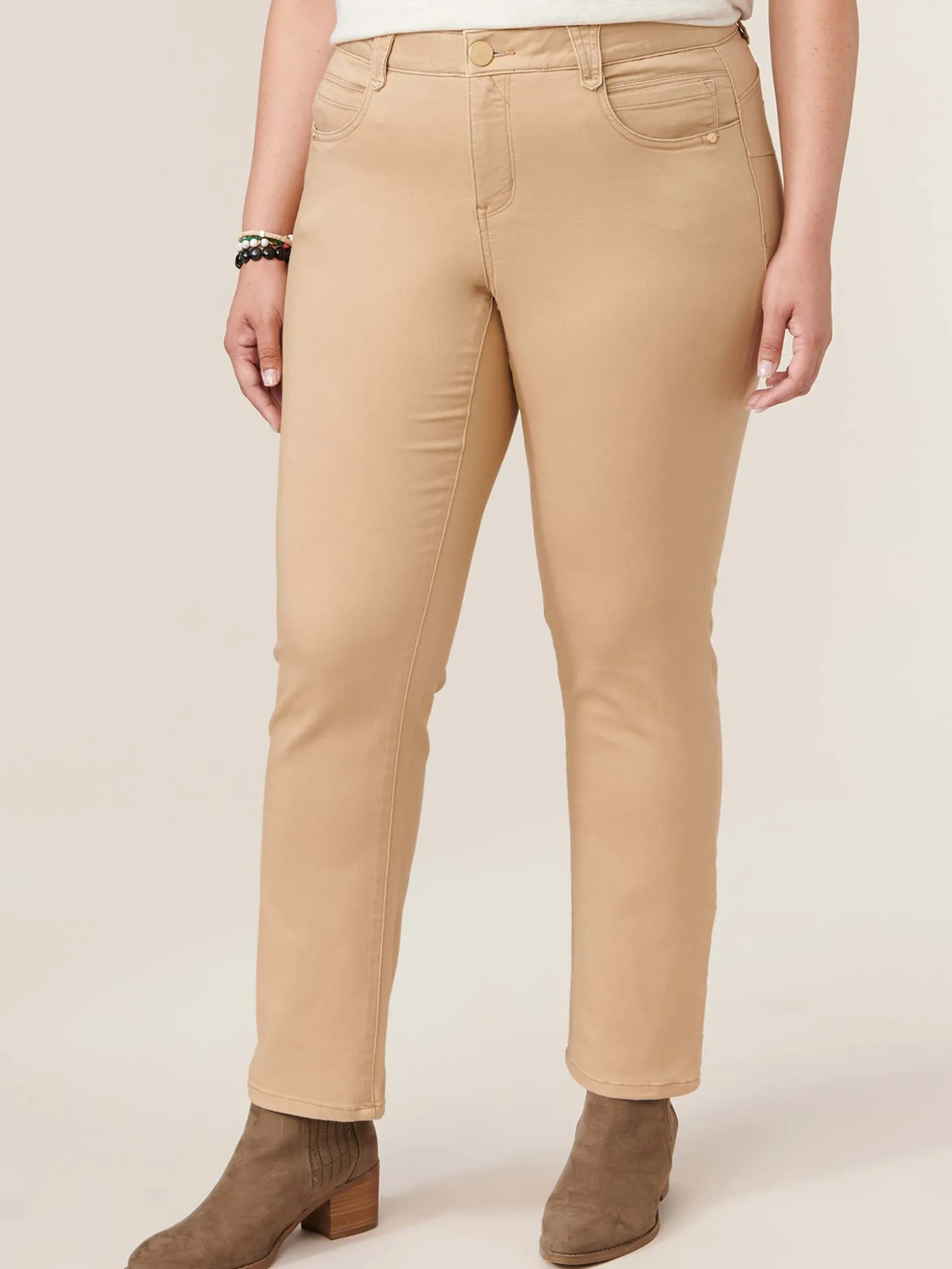"Ab"solution® Mid-Rise Booty Lift Straight Leg Plus Size Colored Jeans