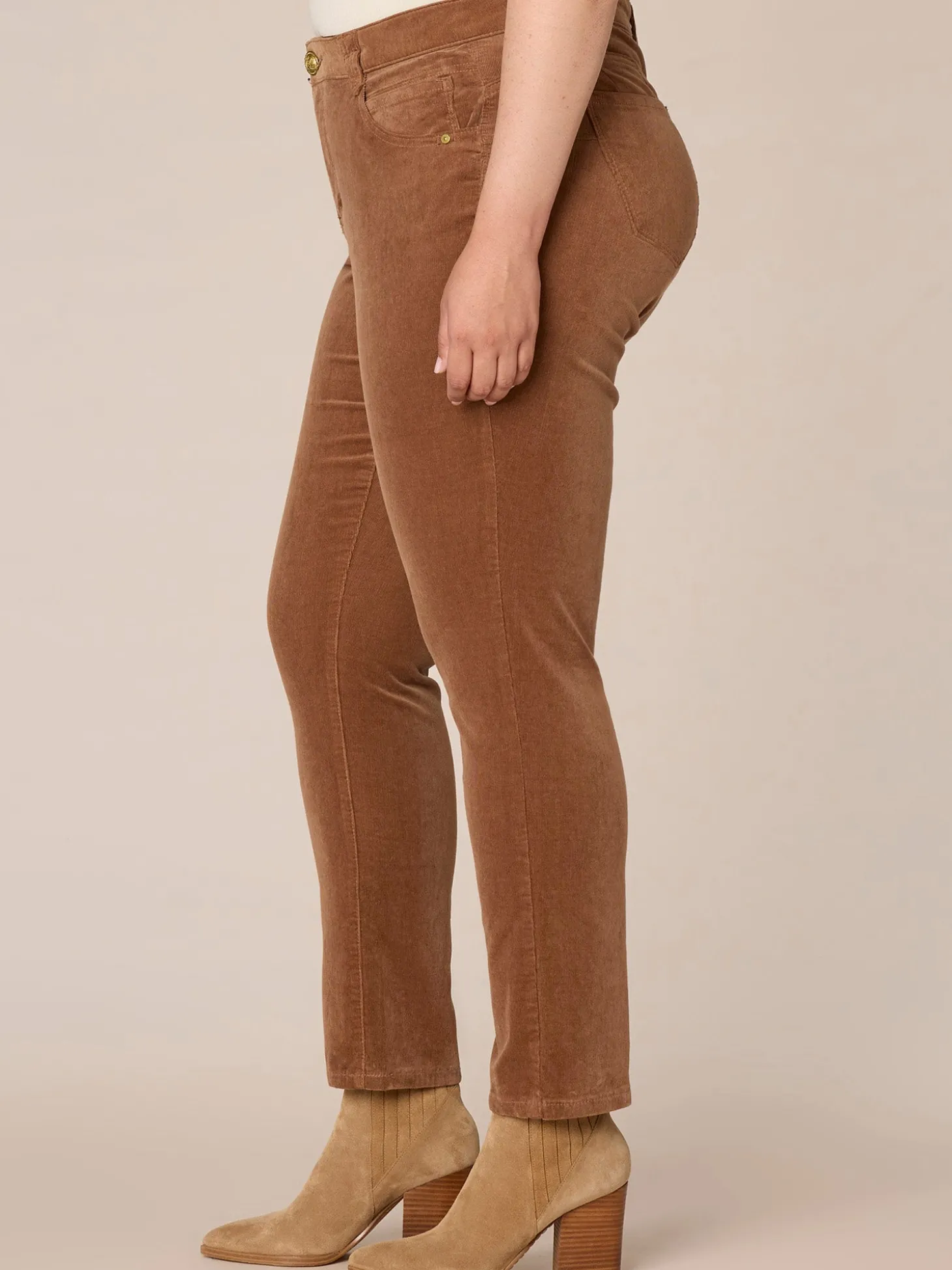 "Ab"solution® Mid-Rise Corduroy Plus Size Straight Leg Pants