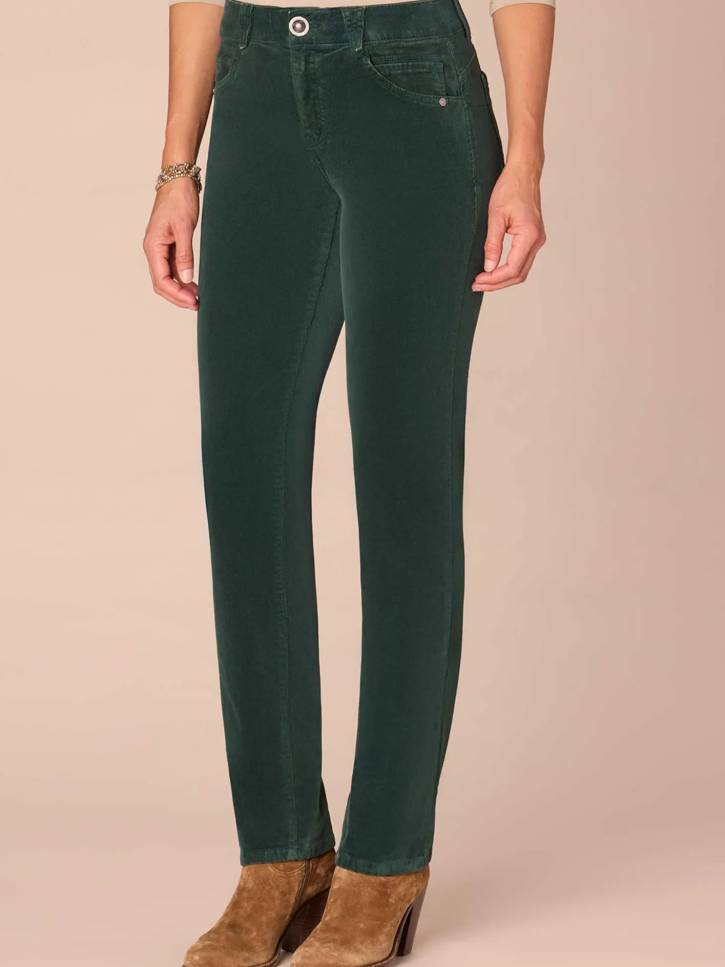 "Ab"solution® Mid-Rise Corduroy Plus Size Straight Leg Pants