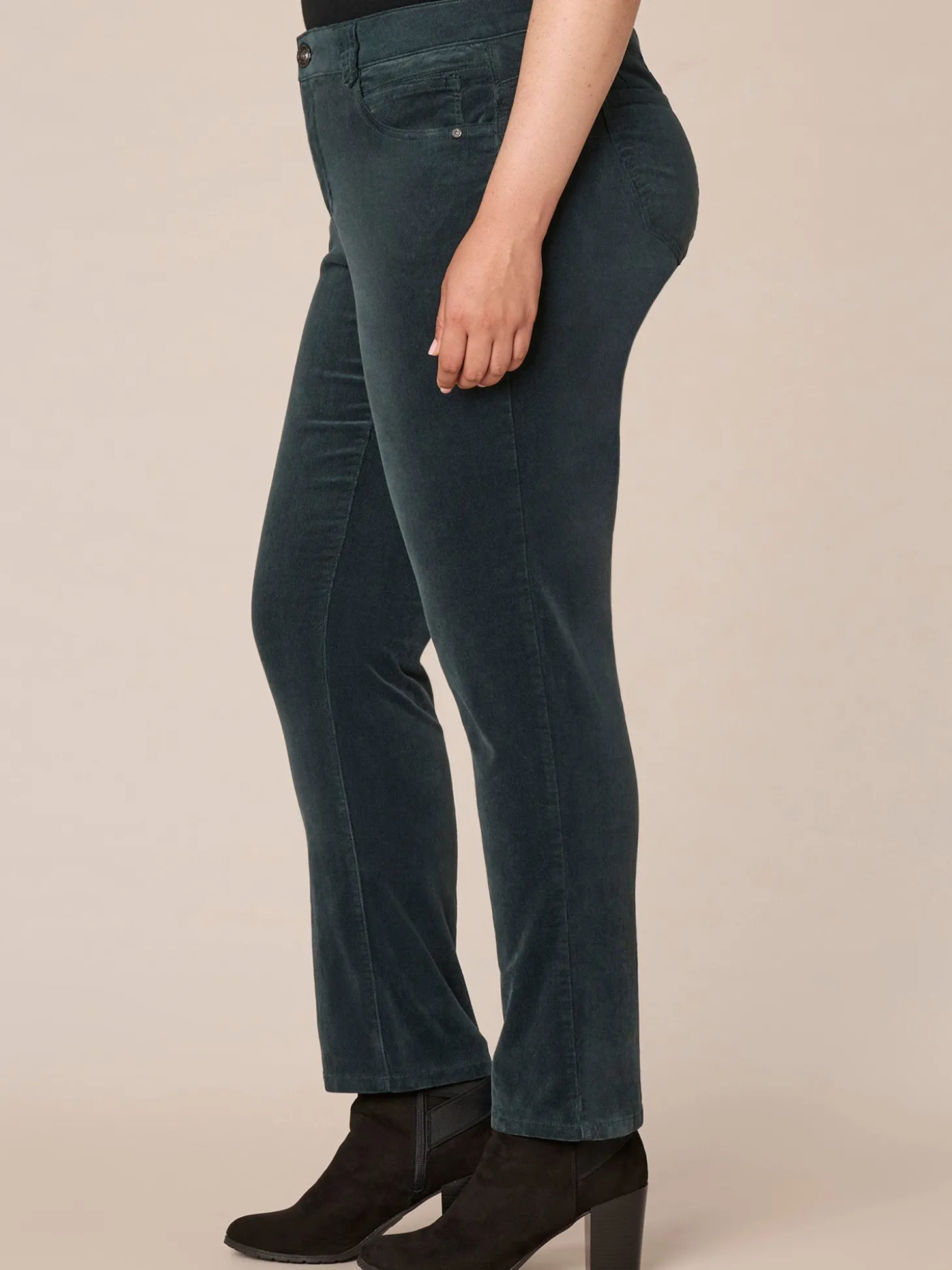 "Ab"solution® Mid-Rise Corduroy Plus Size Straight Leg Pants