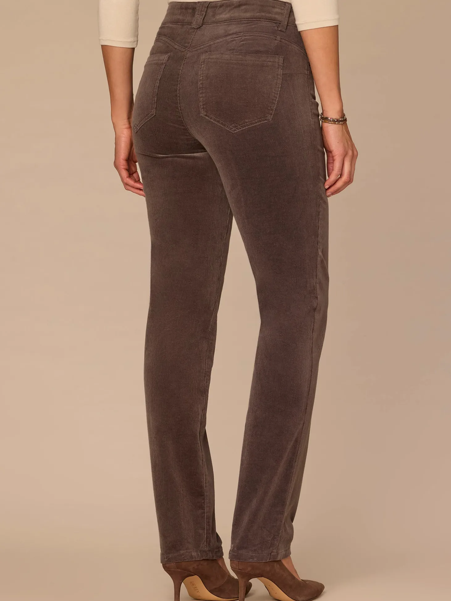 "Ab"solution® Mid-Rise Corduroy Plus Size Straight Leg Pants
