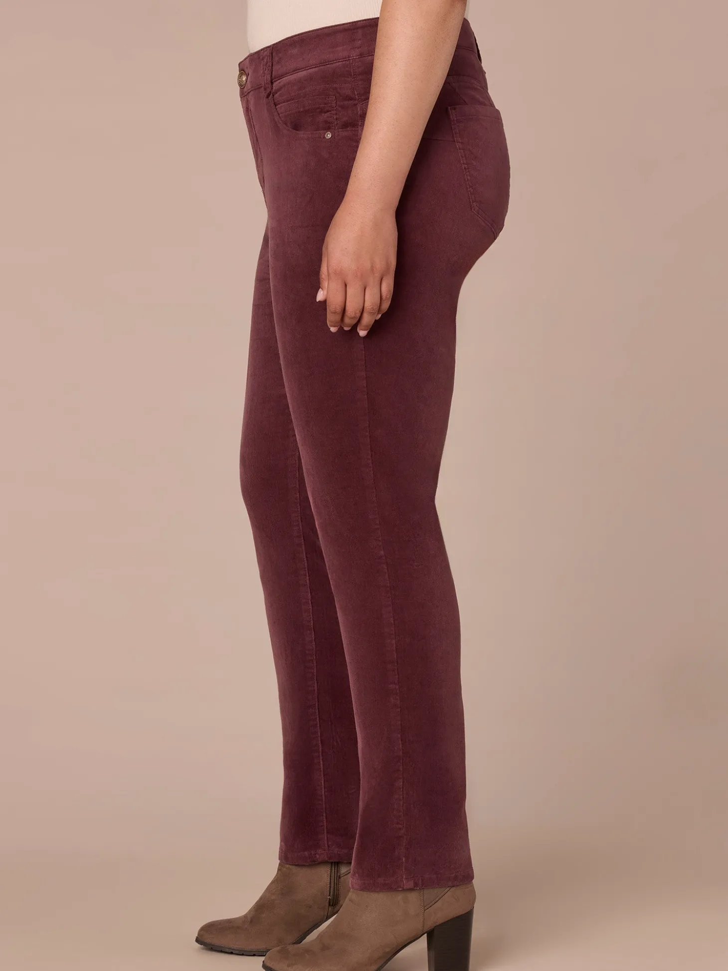 "Ab"solution® Mid-Rise Corduroy Plus Size Straight Leg Pants