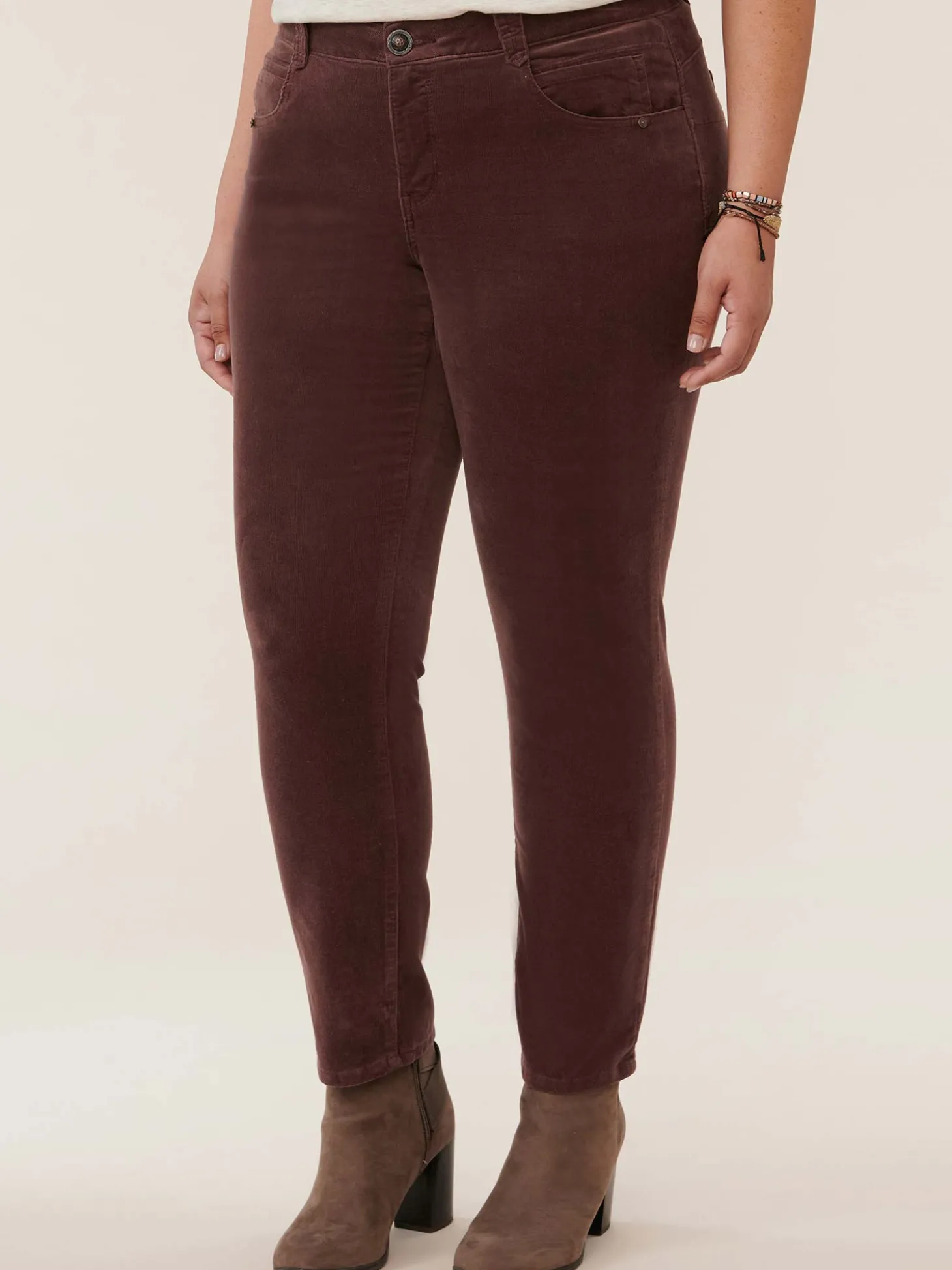 "Ab"solution® Mid-Rise Corduroy Plus Size Straight Leg Pants