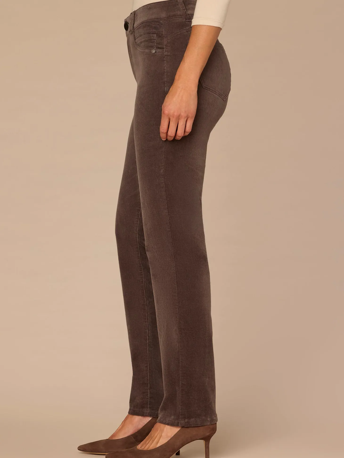 "Ab"solution® Mid-Rise Corduroy Plus Size Straight Leg Pants