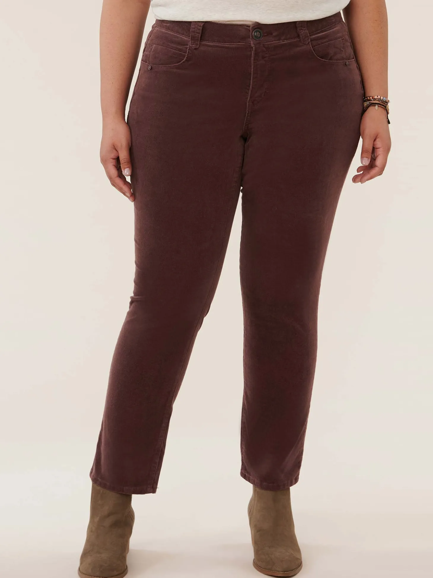 "Ab"solution® Mid-Rise Corduroy Plus Size Straight Leg Pants