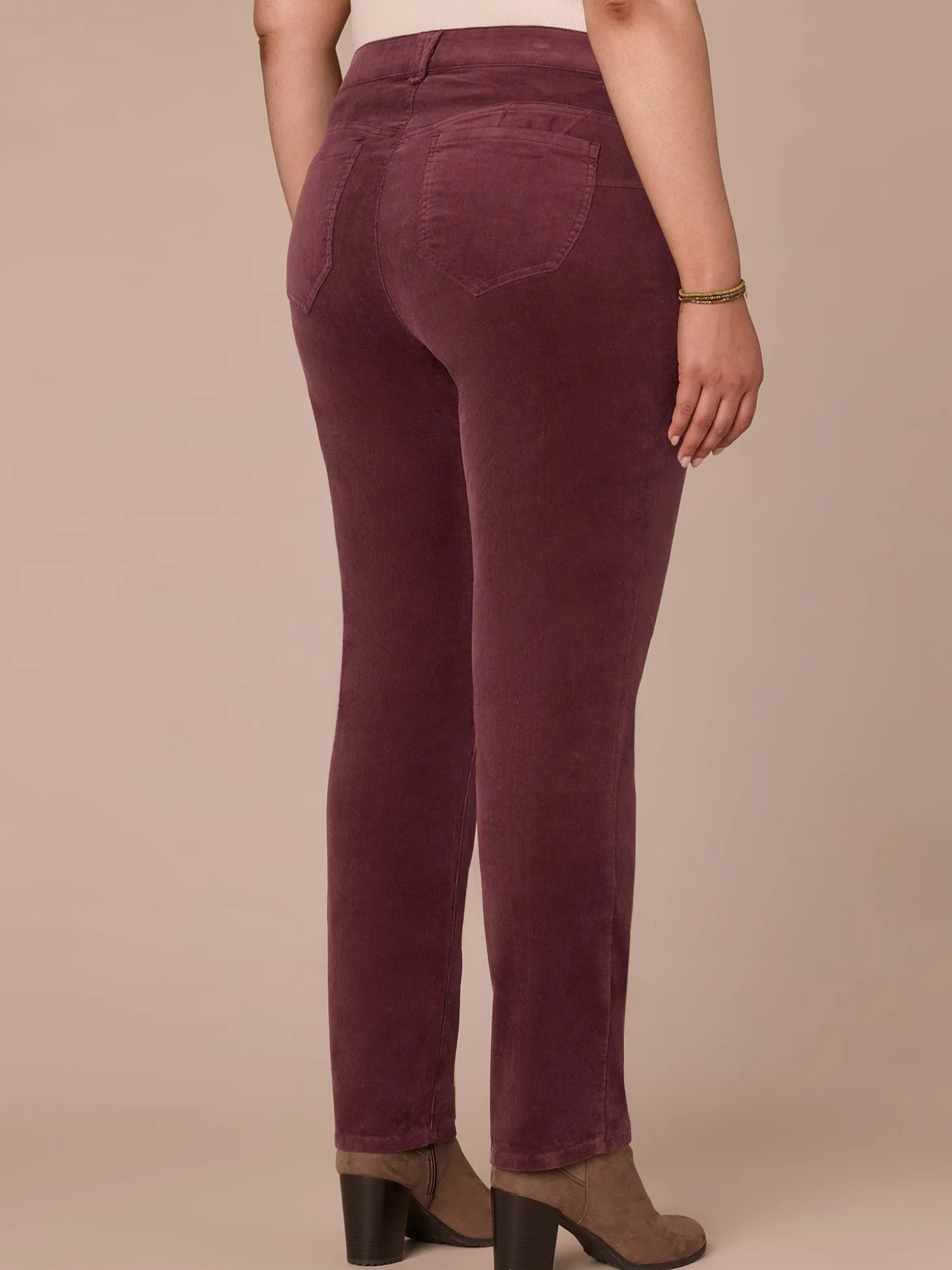 "Ab"solution® Mid-Rise Corduroy Plus Size Straight Leg Pants