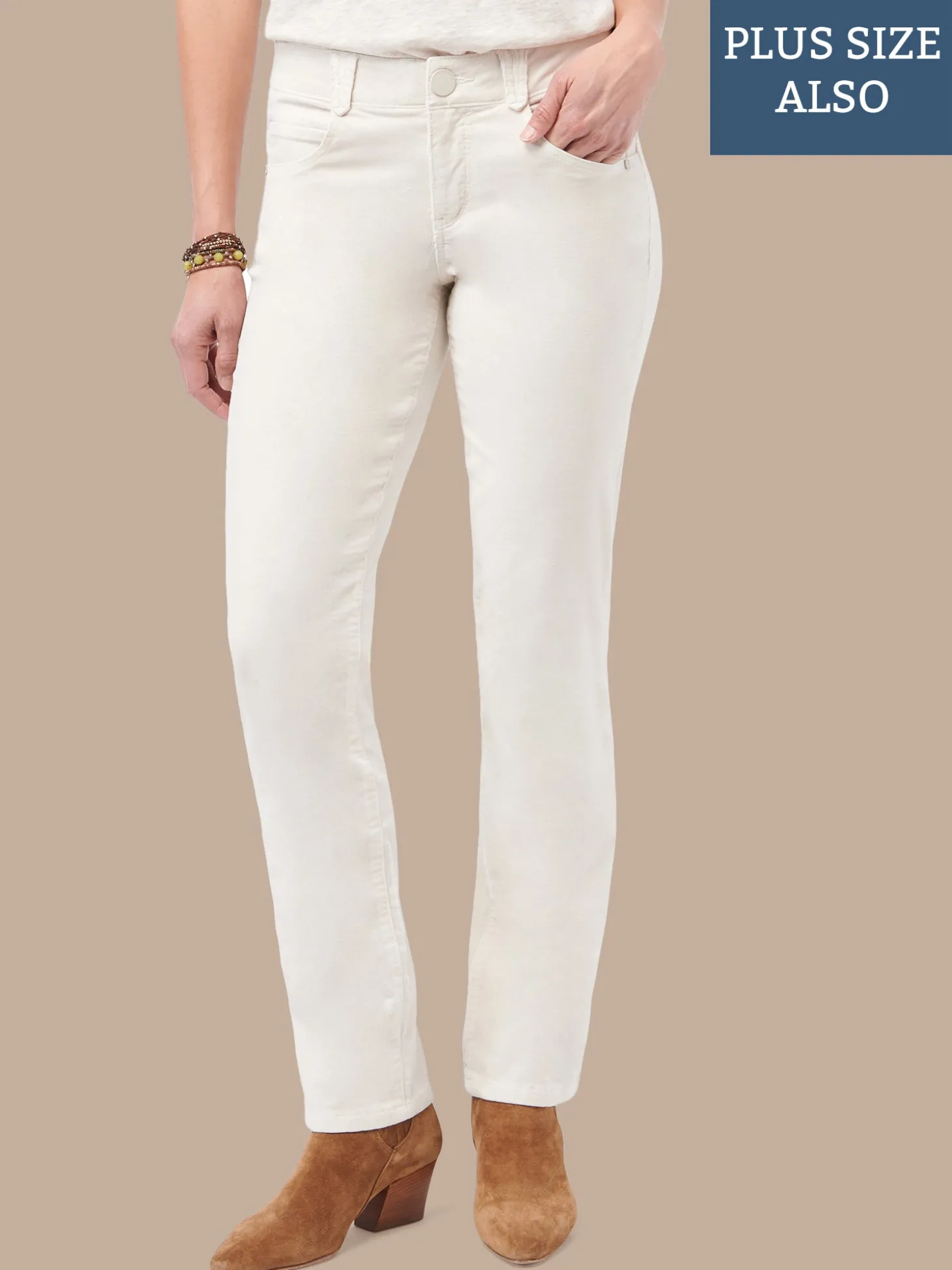 "Ab"solution® Mid-Rise Corduroy Plus Size Straight Leg Pants