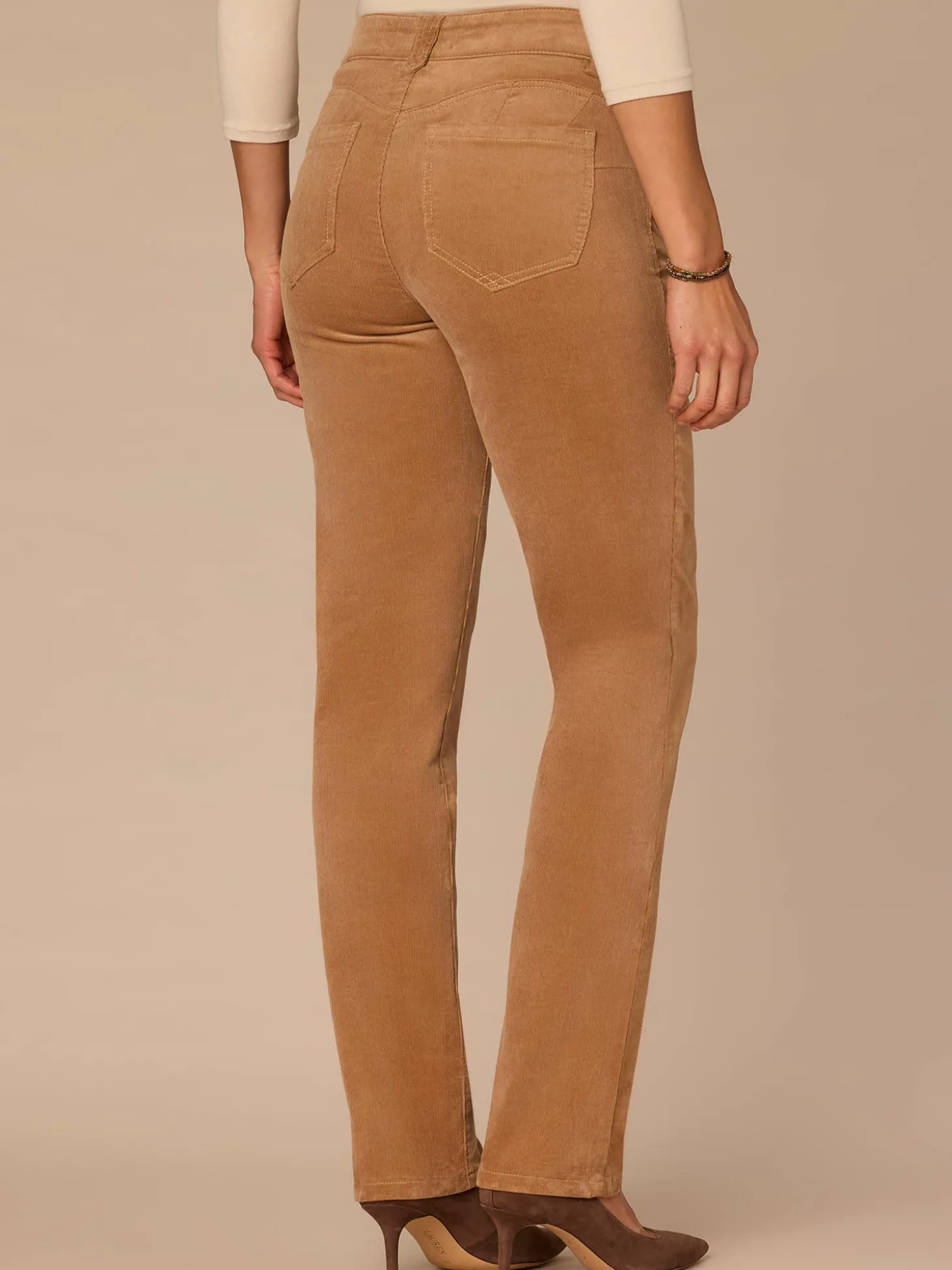 "Ab"solution® Mid-Rise Corduroy Plus Size Straight Leg Pants