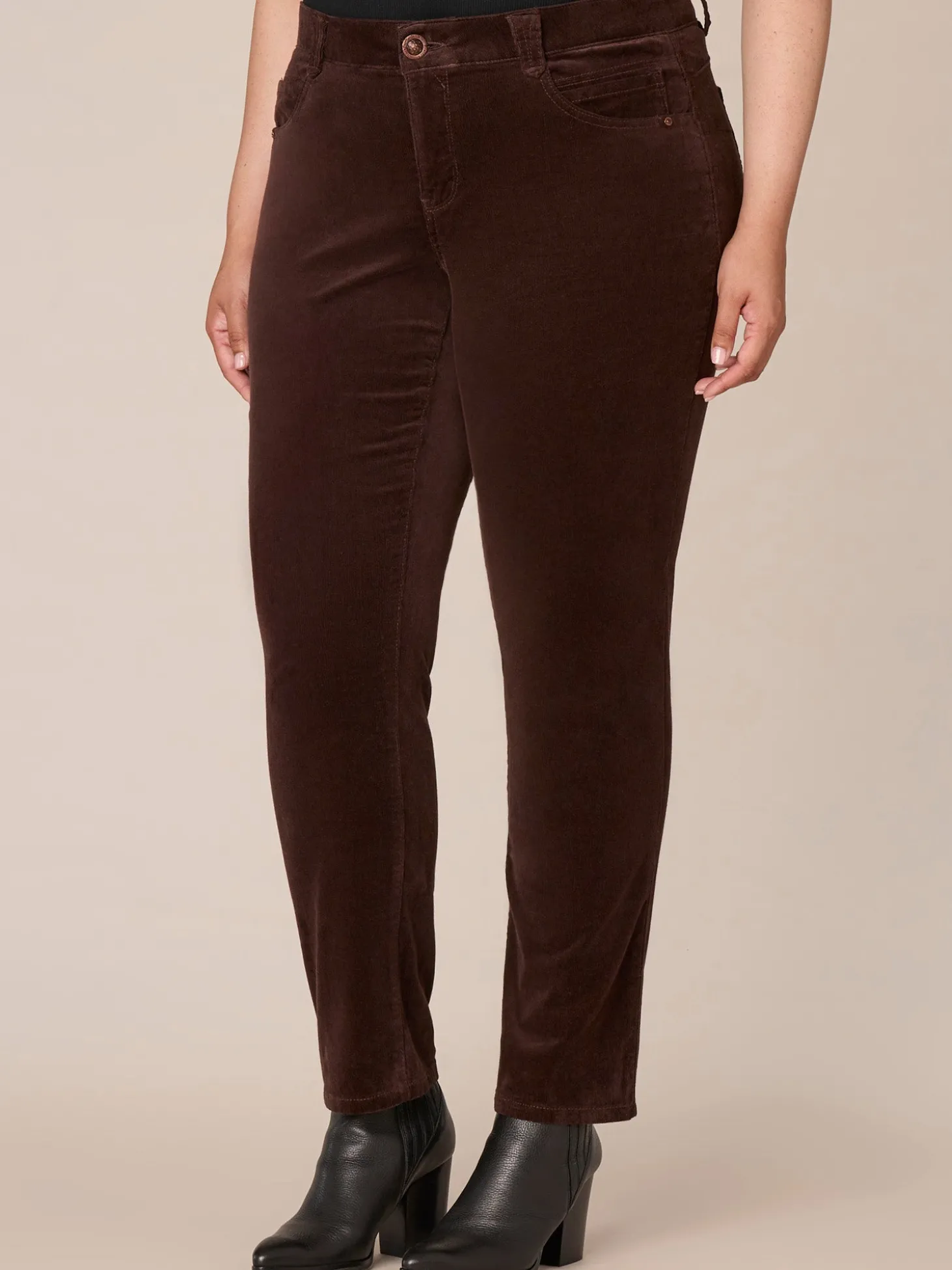 "Ab"solution® Mid-Rise Corduroy Plus Size Straight Leg Pants