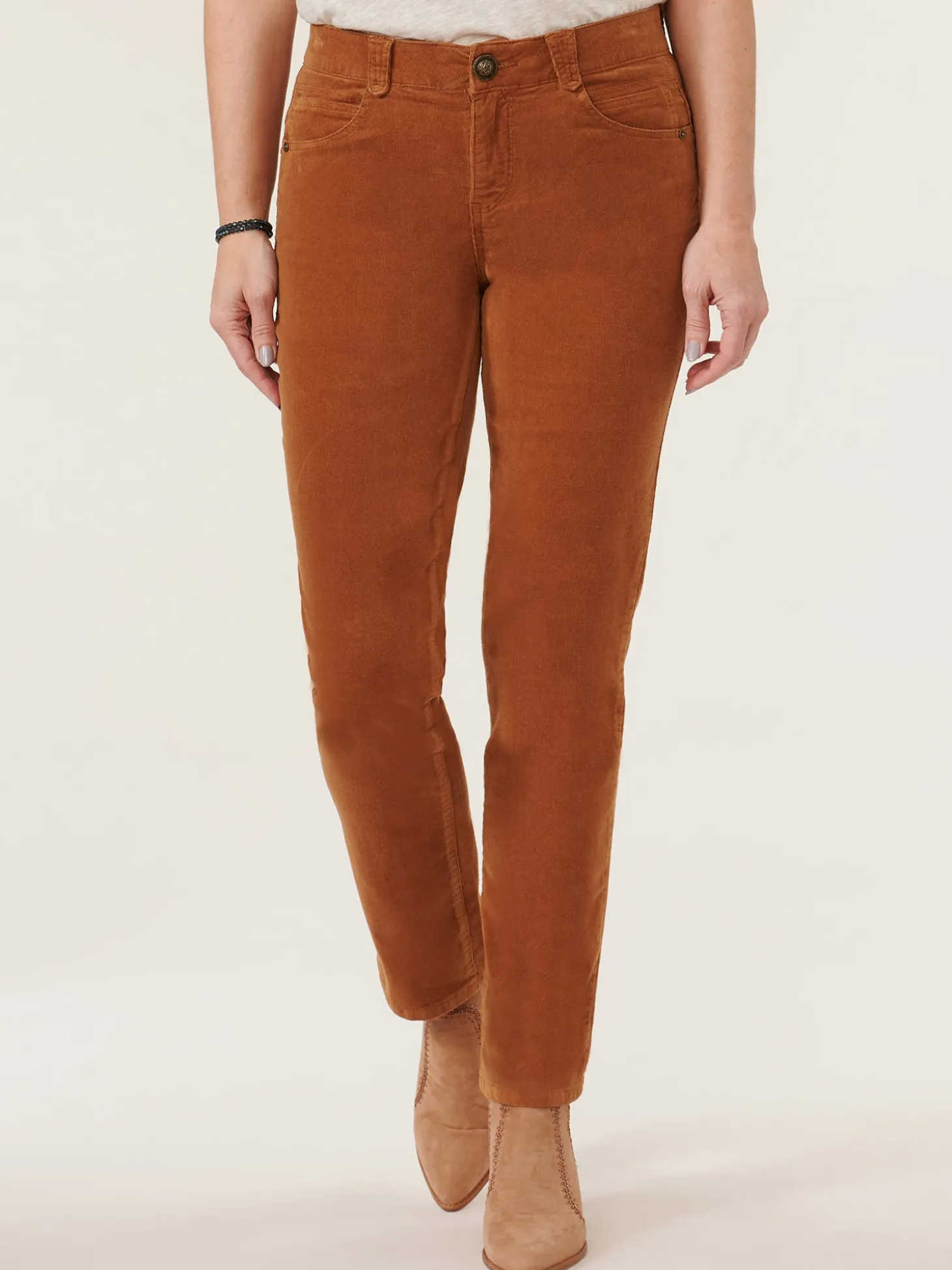 "Ab"solution® Mid-Rise Corduroy Straight Leg Pants