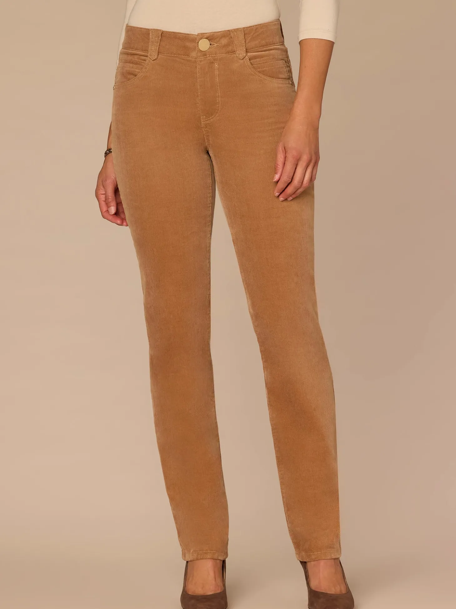 "Ab"solution® Mid-Rise Corduroy Straight Leg Pants